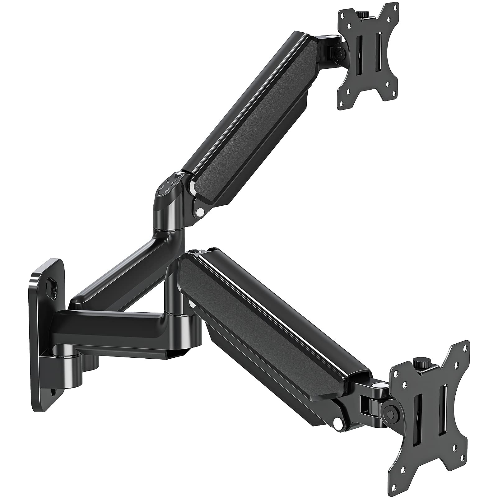 Ergofocus Dual Monitor Wall Mount For 13 To 32 Inch Computer Screens, Monitor Mounts For 2 Monitors Holds Up To 19.8Lbs Each,Ful