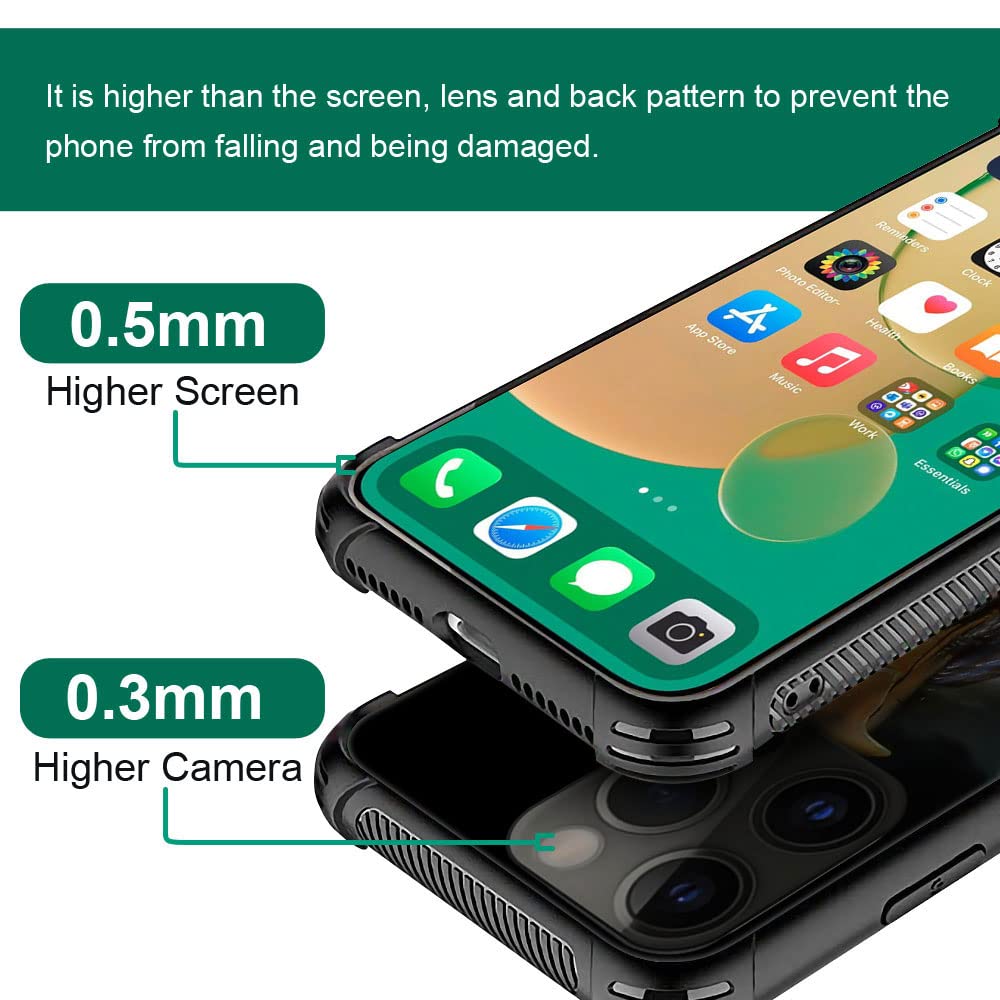 ZHEGAILIAN iPhone 14 Pro Max Case Tempered Glass Back TPU Shock Protective American Flag Eagle Eye Design