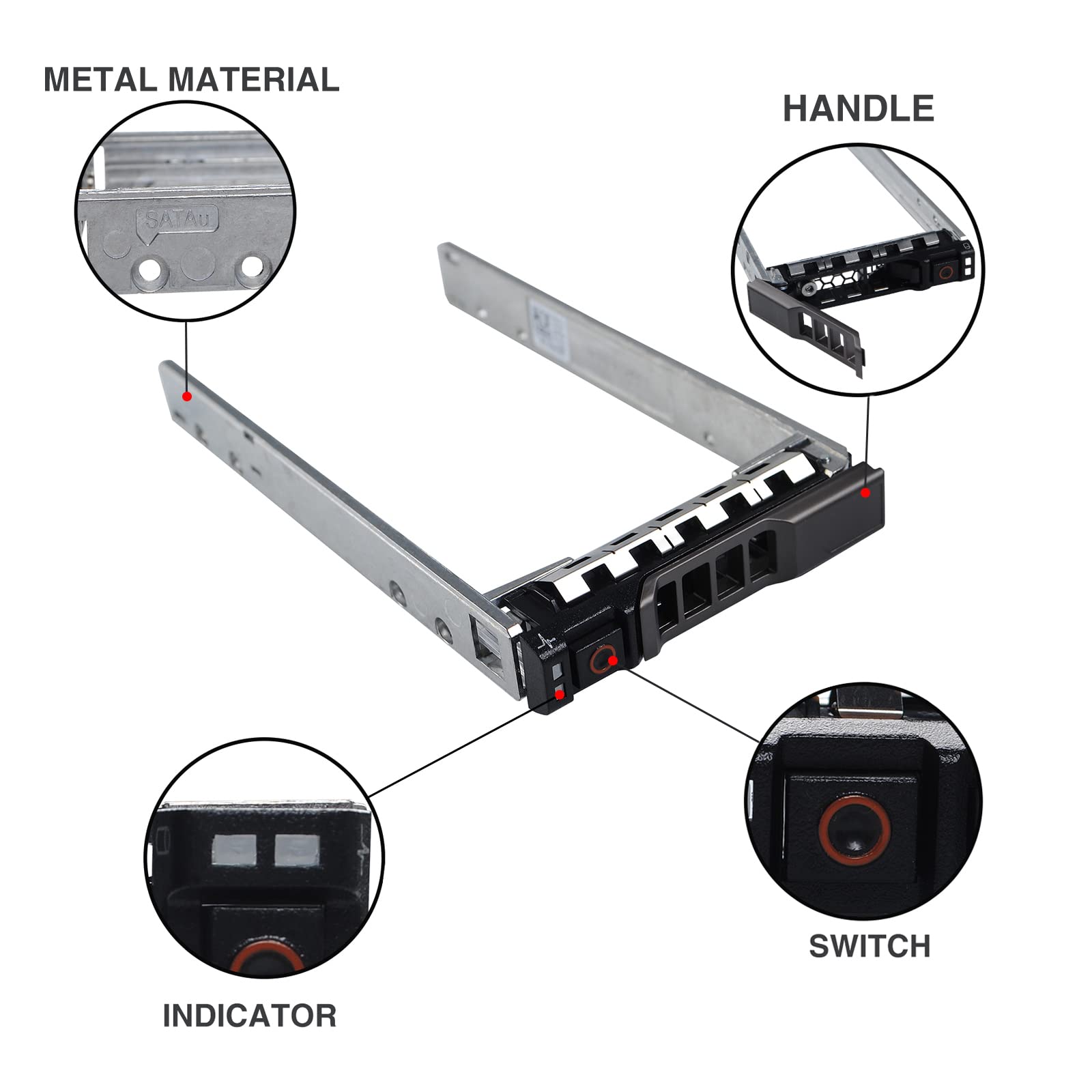 Hard Drive Caddy 2.5 Ssd Bracket G176J 0G176J Hard Drive Bracket Compatible With Dell Poweredge 14/13/12Th Generation T440 T640 R730 R730Xd R630 T630 T430 R830 R930 R720 R820 R920, 10 Pack