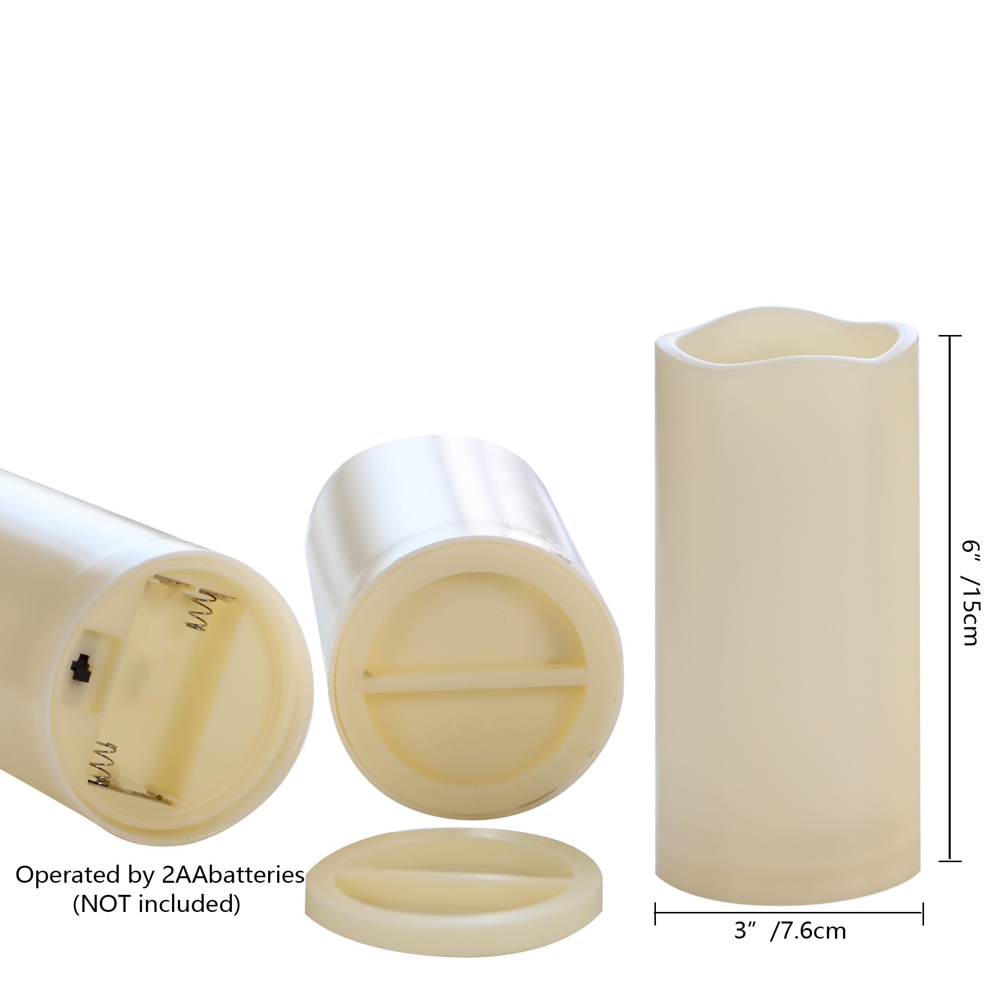 Yinchi Halloween Outdoor Battery Operated Flameless Pillar Candles With Auto Daily Timer Waterproof Realistic Flickering Electri