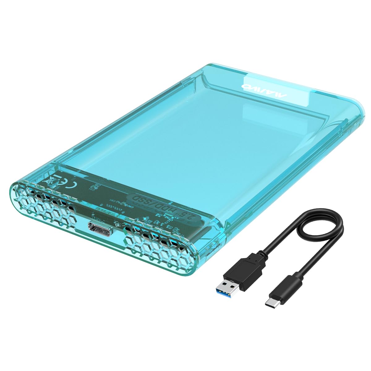 Maiwo 2.5 Inch Sata Hard Drive Enclosure, Storage Case For 7Mm 9.5Mm 2.5 Inch Sata Ssd/Hdd 6Tb Capacity, 5Gbps Usb C To Sata Ada