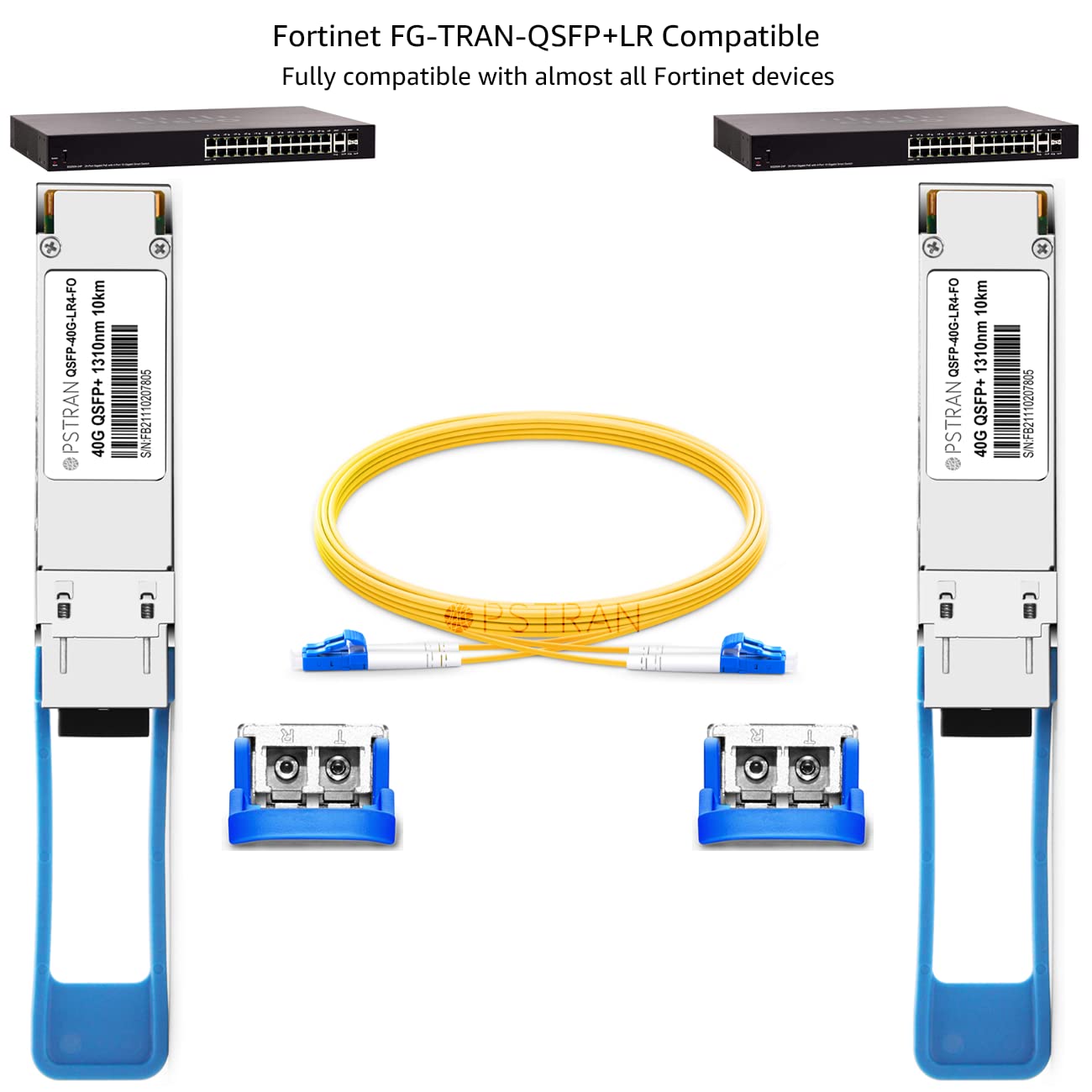 Opstran 40Gbase-Lr4 Qsfp+ Optical Transceiver Module Compatible For Fortinet Fg-Tran-Qsfp+Lr 40G Qsfp+ Lr4 1310Nm 10Km/20Km Ddm
