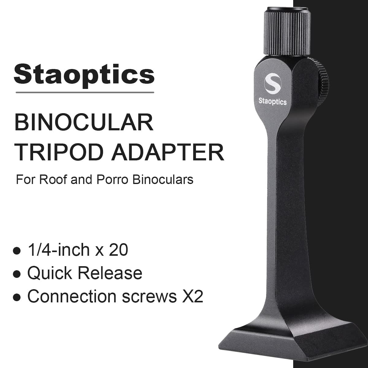 Staoptics Binocular Tripod Adapter Quick Release With 38Mm Mounting Base 1/4 20 Inch Thread Removable Accessories For 8X42 10X50