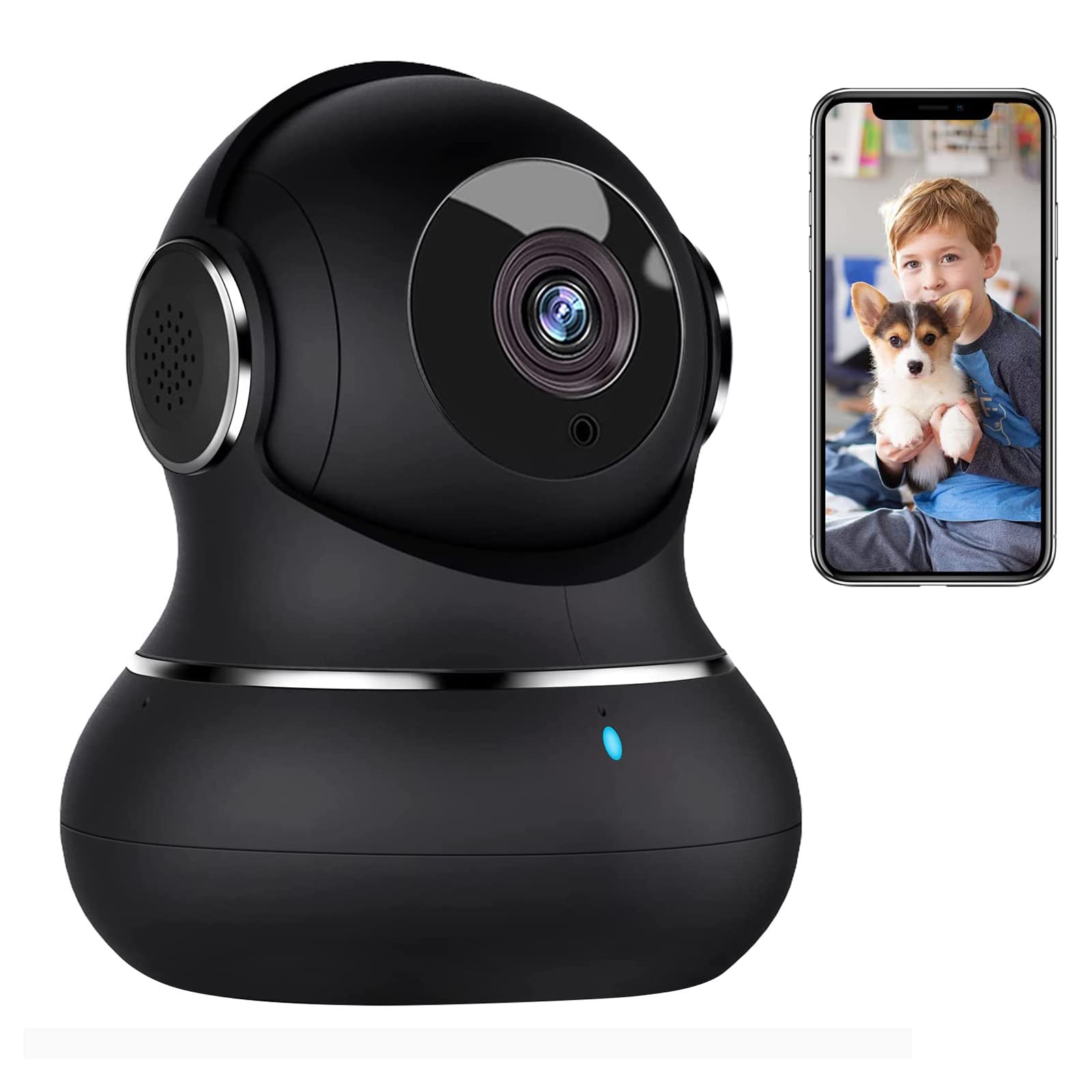 Litokam 2K Indoor Security Camera, 360 Cameras For Home Security Indoor With Motion Detection, Pet Cam With Phone App, Baby Moni