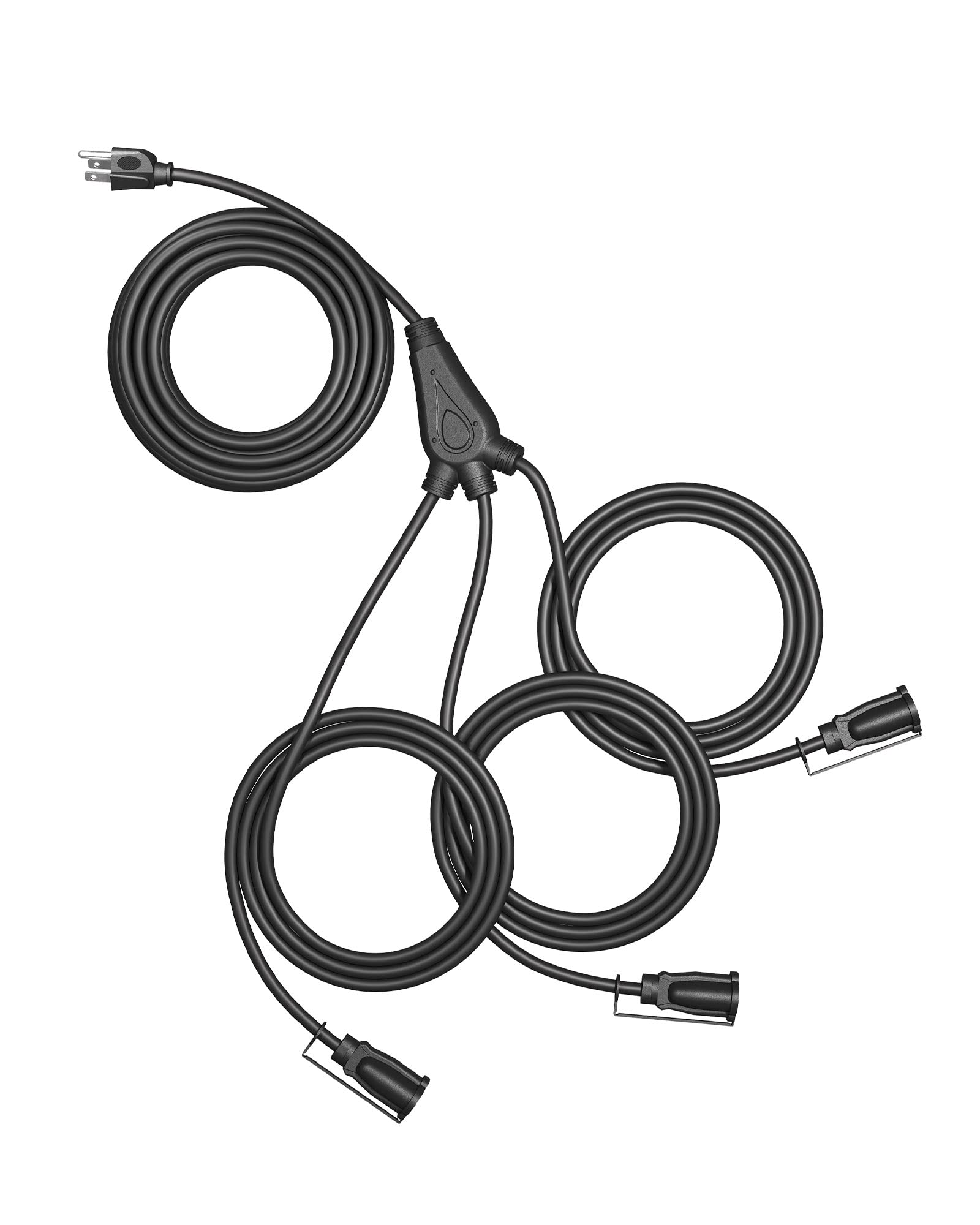 Dewenwils Outdoor Extension Cord 1 To 3 Splitter, Total 52Ft, 13A 125V 1625W 16/3C Sjtw Extension Cord Outdoor, Heavy Duty Exten