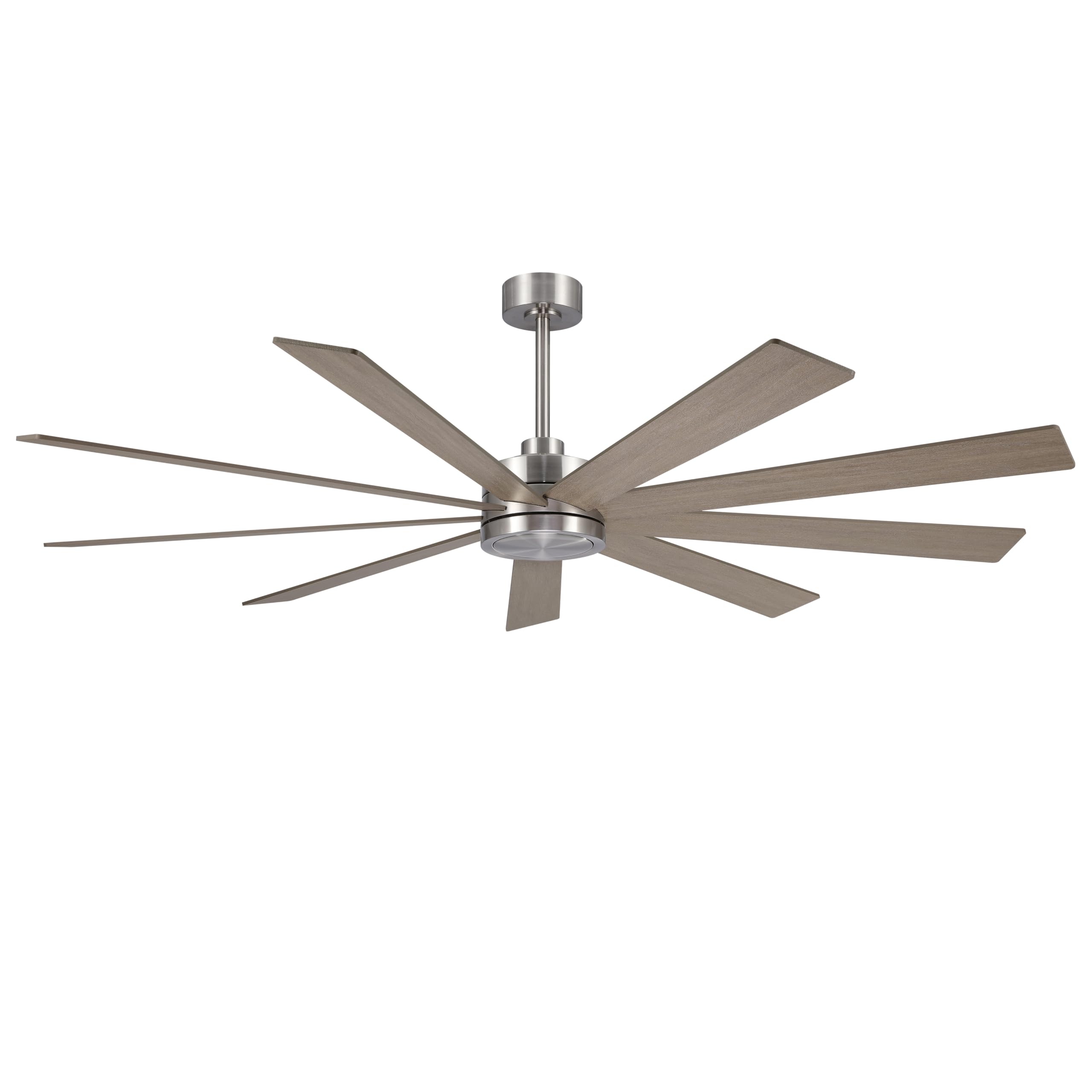 Elehinser 72'' Ceiling Fan No Light, 6 Speed Noiseless Reversible Dc Motor, 9 Blades Industrial Ceiling Fan With Remote And 4.5'