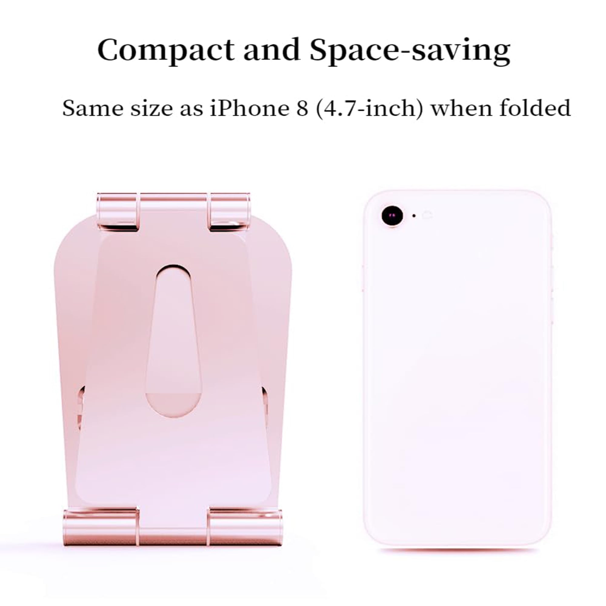 Jiucaie 2Pack Cell Phone Stand For Angle Height Adjustable Desk Sturdy Aluminum Metal Cute Phone Holder For Iphone,Ipad, Mobile