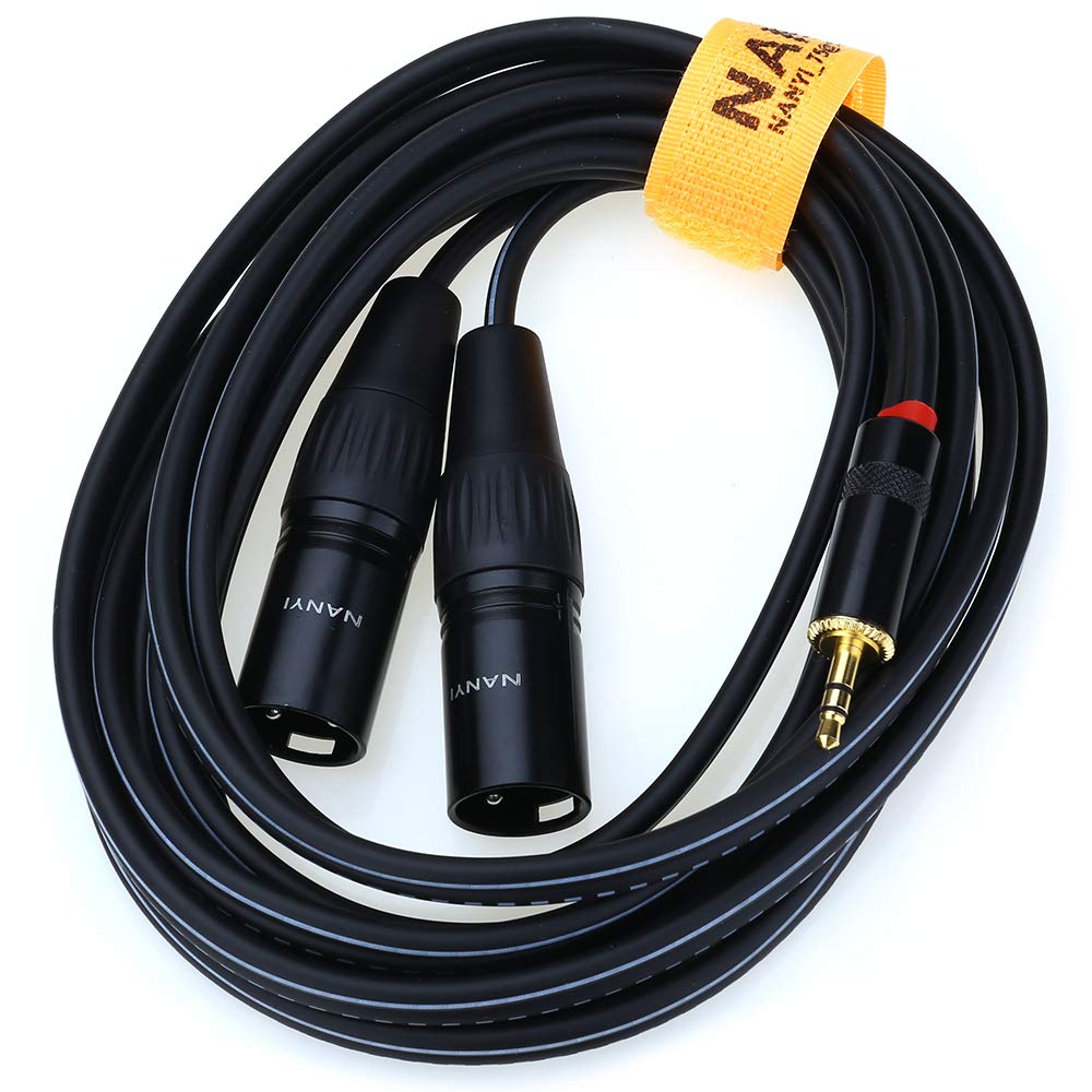 Nanyi Xlr Microphone Splitter Audio Cables 3.5Mm To 2Xlr Male Trs Stereo Male To Two Xlr Male Interconnect Audio Microphone Cabl
