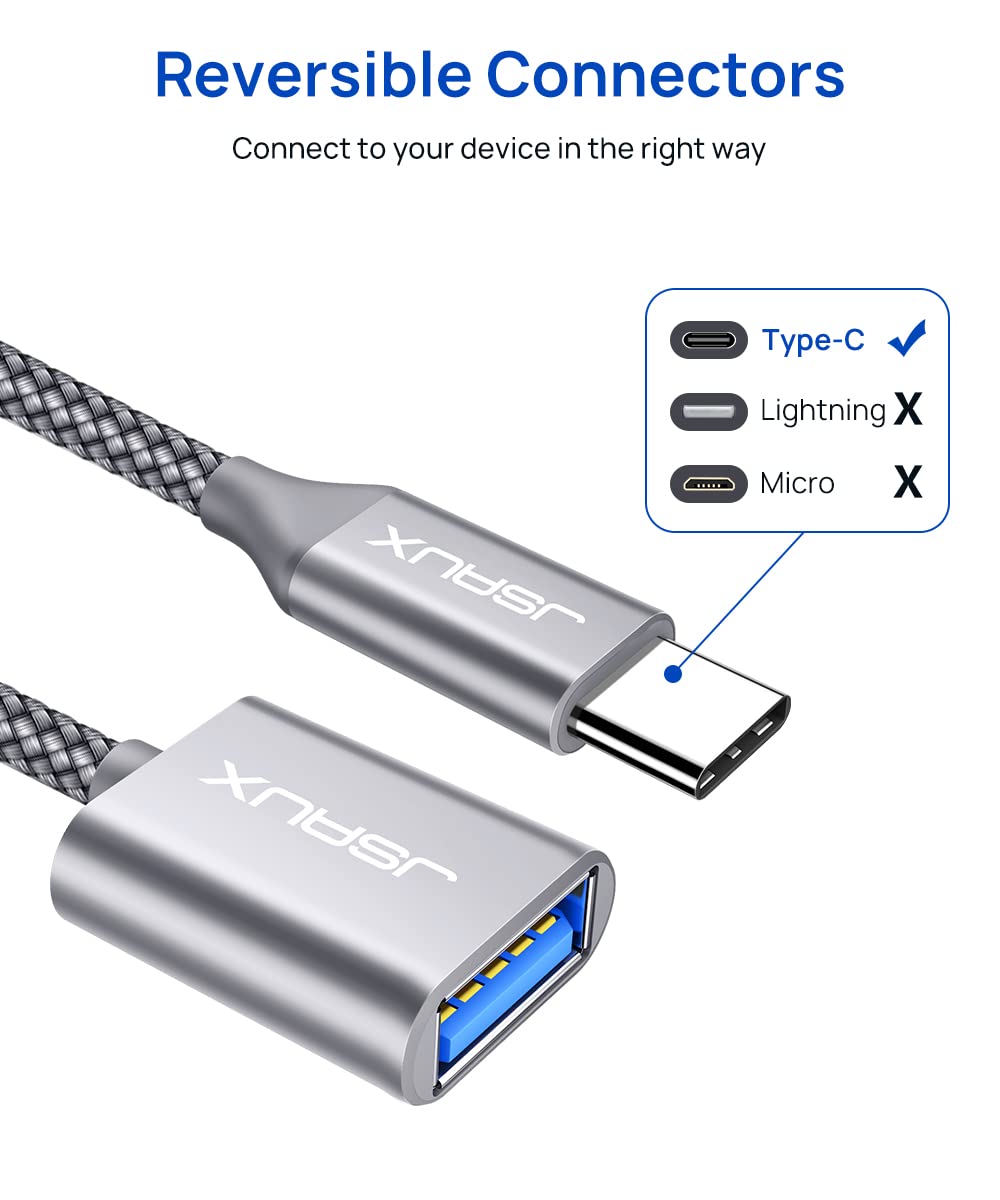 Jsaux Usb C To Usb Adapter [2 Pack], Usb Type C Male To Usb 3.0 Female Otg Cable Thunderbolt3 To Usb Adapter Compatible With Mac