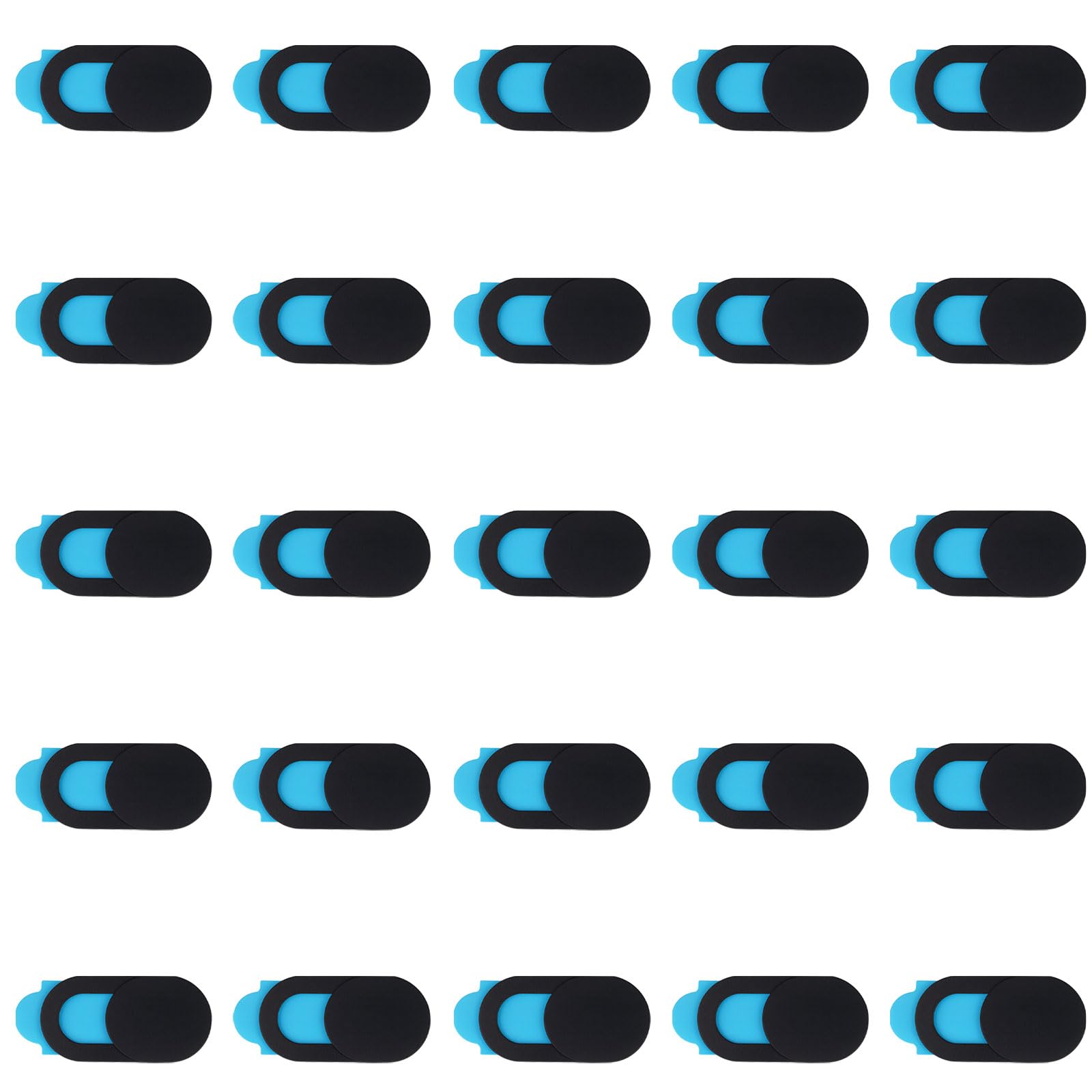 Webcam Cover Slide (25-Pack) - Ultra-Thin Privacy Camera Blocker for MacBook, iPhone, iPad, Laptop, PC & Smartphones - Black