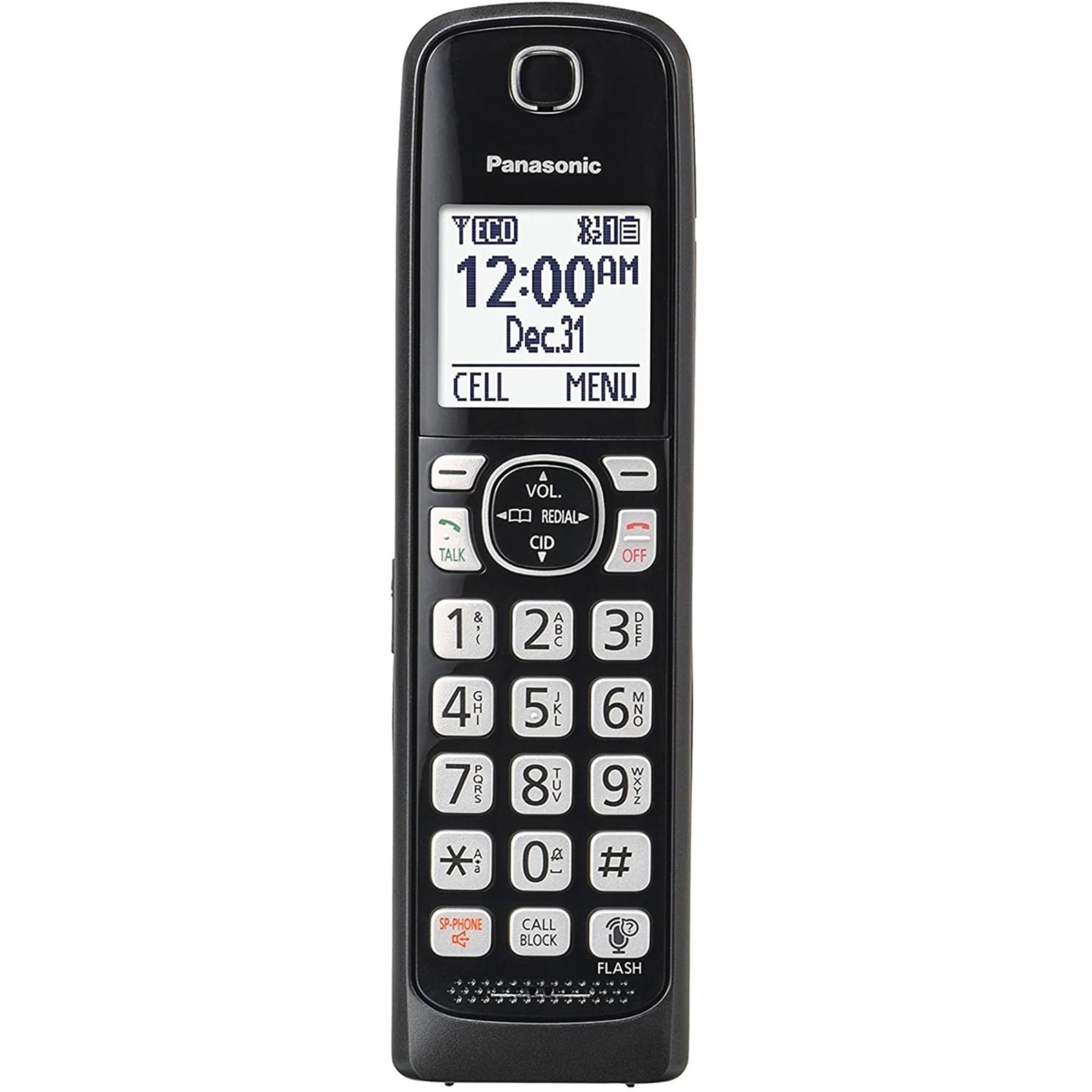 Panasonic Kx Tgfa51B Dect 6.0 Digital Additional Cordless Black Handset For Tgf5Xx Series