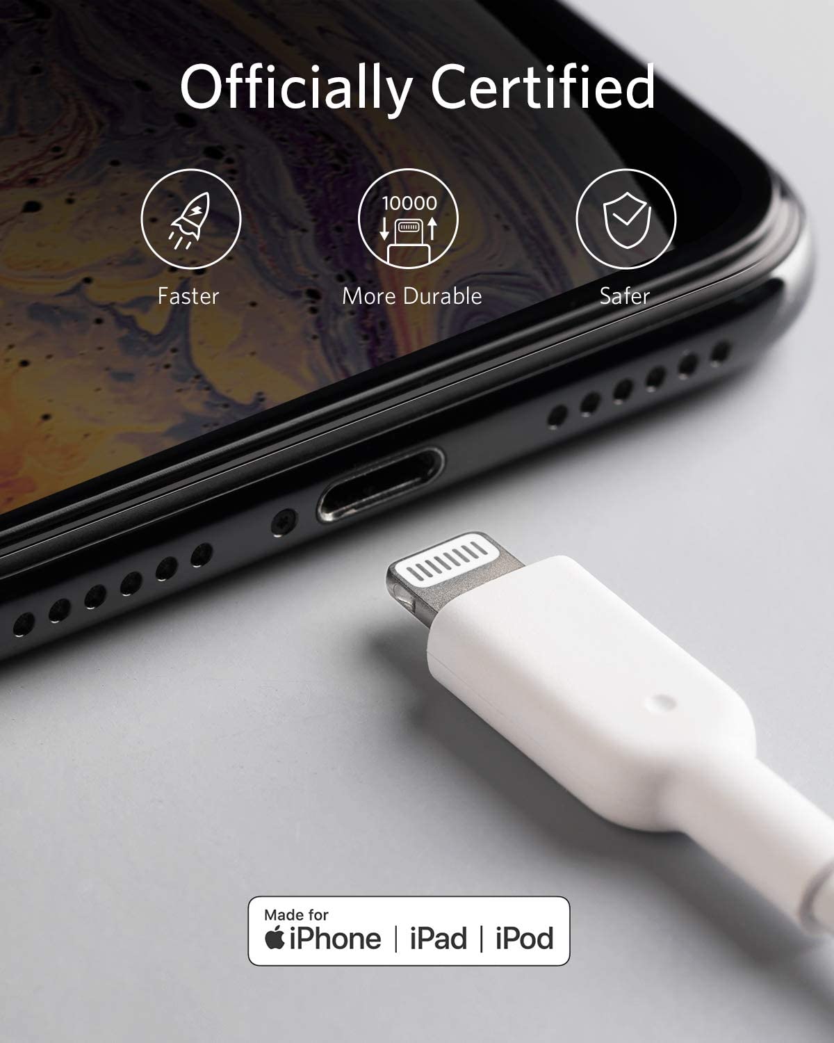 Anker Powerline Ii Lightning Cable (1Ft), Probably The Worlds Most Durable Cable, Mfi Certified For Iphone Xs/Xs Max/Xr/X / 8/8