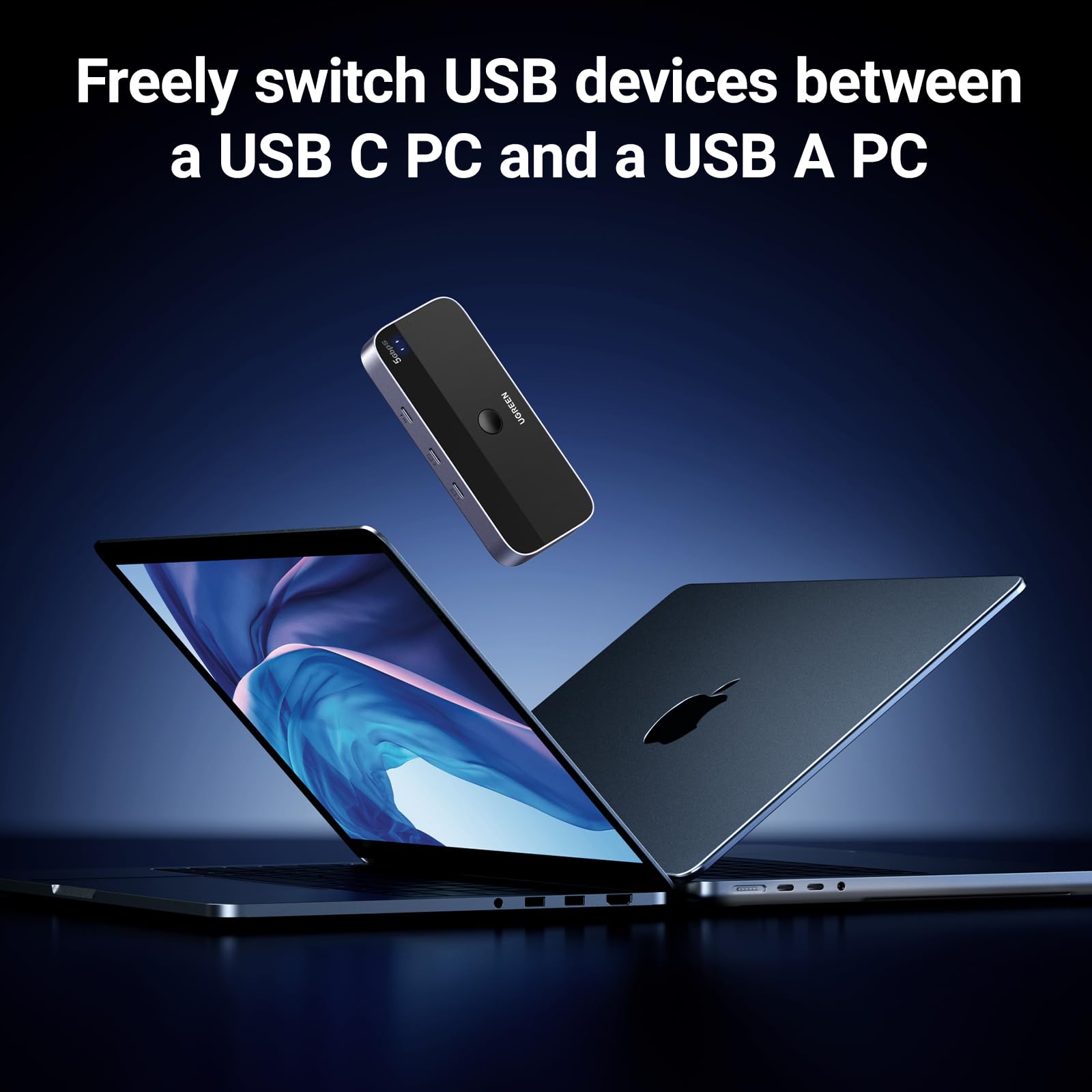 Ugreen Usb Switch A & C Input Computers Share 4 Usb Ports, Usb Switcher Selector For Pc Laptop Keyboard Mouse Webcam Usb Microph