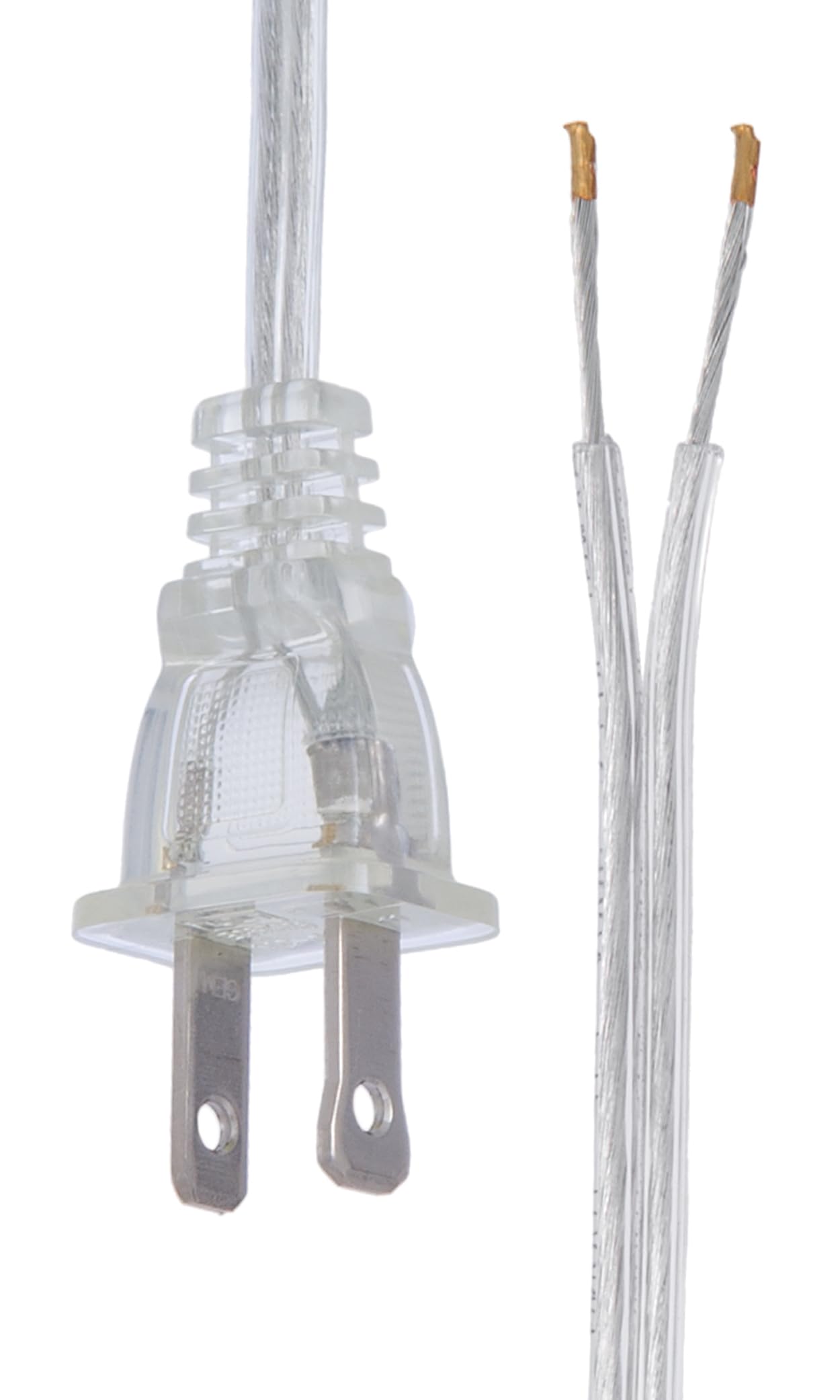 B&P Lamp Clear Silver Lamp Cord, 12 Foot Long Spt 1 Wire, Ul Listed