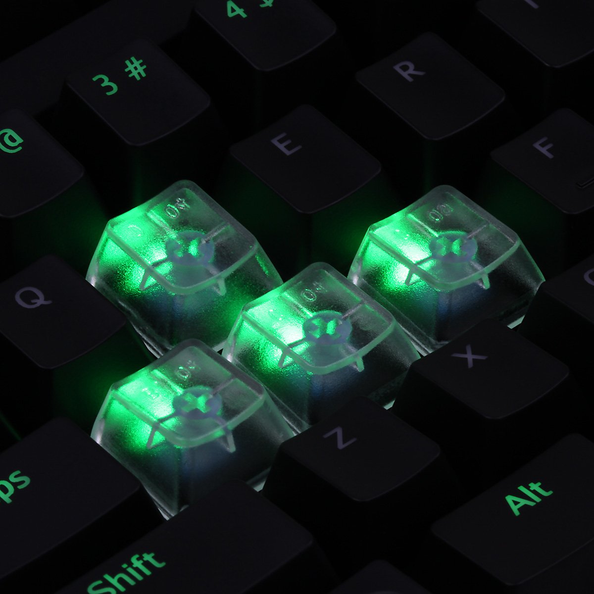 Max Keyboard Translucent Cherry Mx Keycap Set For Esc, W,A,S,D Or E,S,D,F And Arrow Keys (Clear Translucent   Blank/No Print)