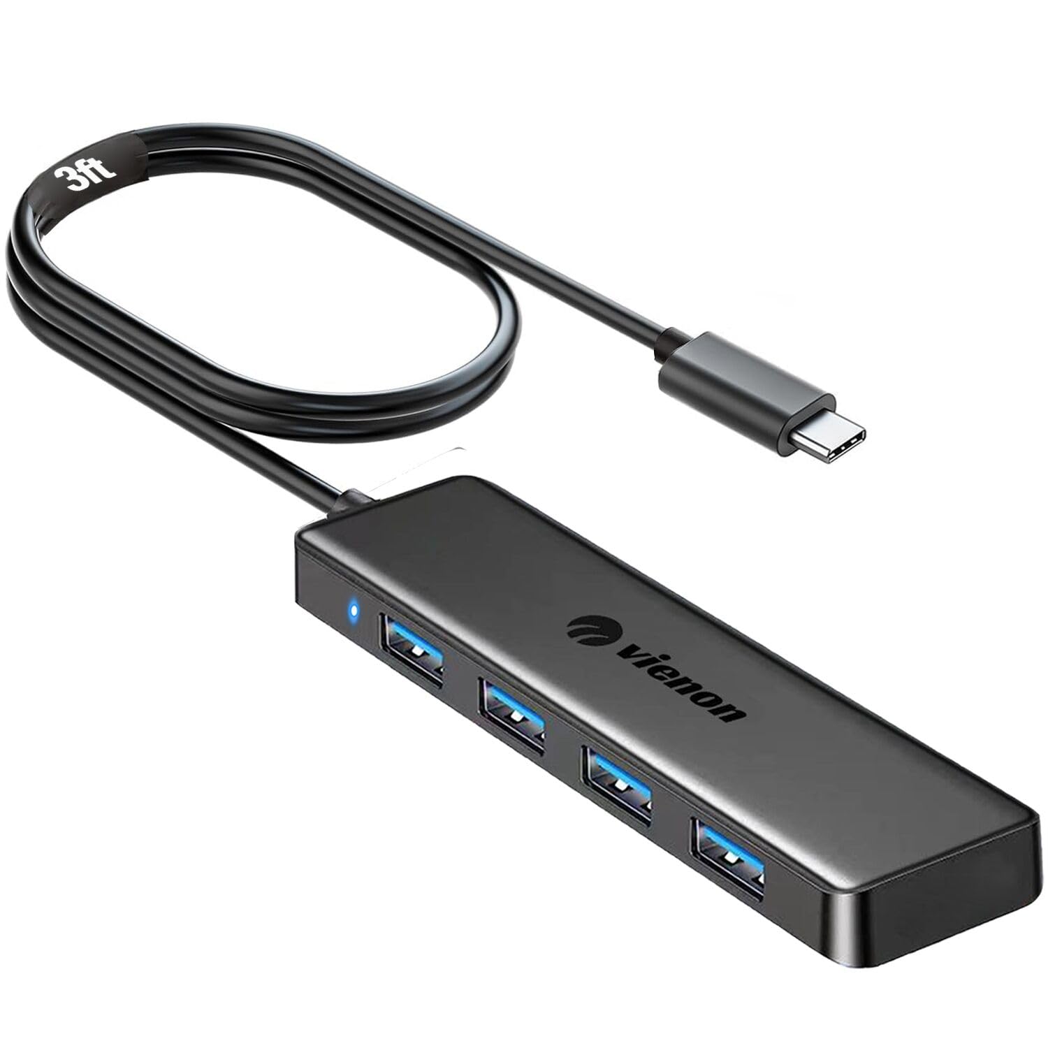 VIENON USB C Hub with 4 USB 3.0 Femal Ports, USB Extender for C Port Laptop, iMac Pro, MacBook, iPad Pro, Dell, Acer, HP, ASUS,