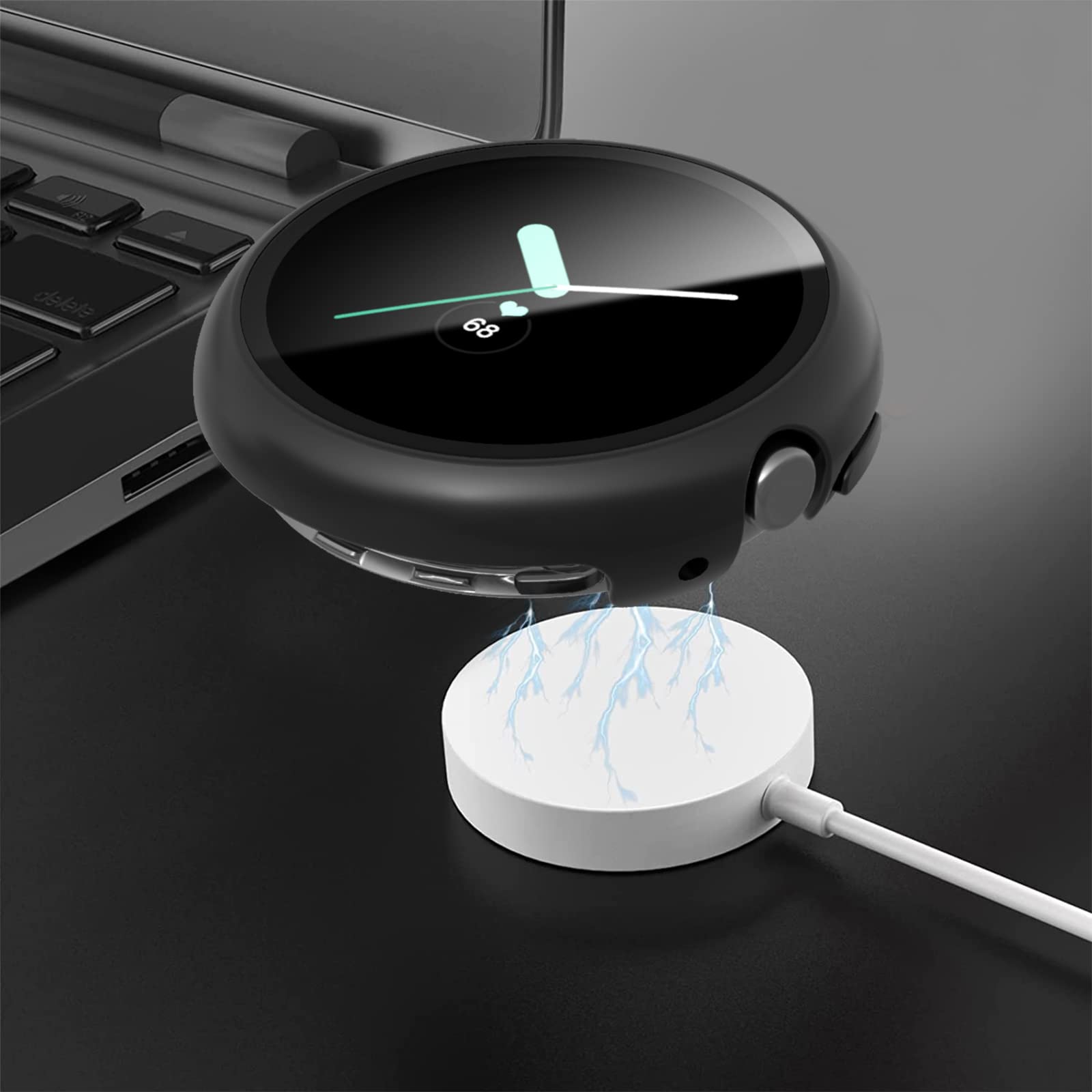 2 Pack For Google Pixel Watch 2(2023)/Pixel Watch Screen Protector Case,Jzk Overall Protective Case Cover Scratch Resistant Bump