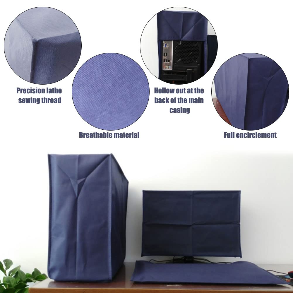 3Pcs Computer Dust Cover Set Monitor + Keyboard+ Computer Host Pc Dust Proof Computer Covers Case Computer Dust Cover For Deskto