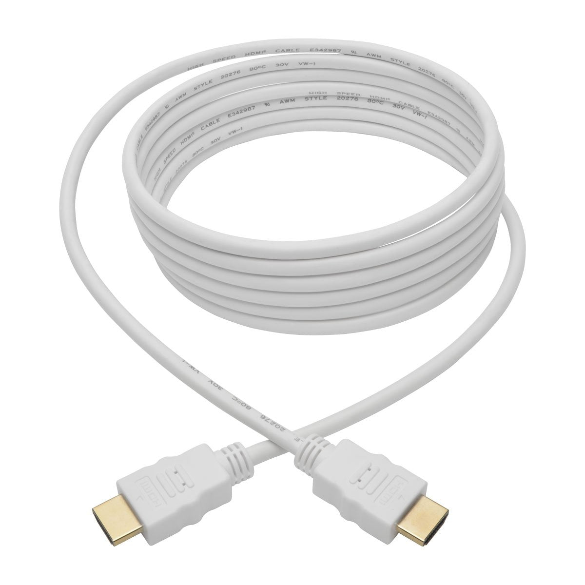 Tripp Lite High Speed Hdmi Cable, Ultra Hd Digital Video Audio 4K @ 30Hz M/M, 10, White (P568 010 Wh)
