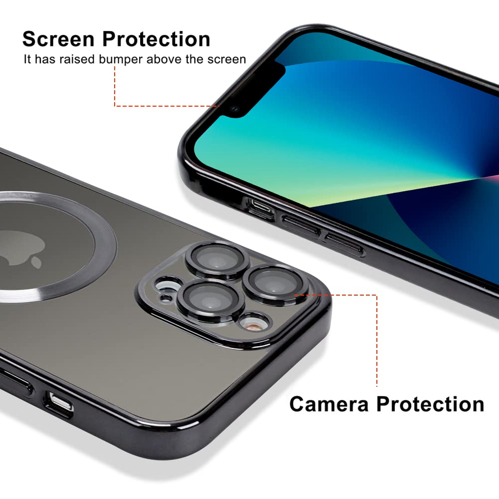 Ook Phone Case Made For Iphone 14 Pro (6.1 Inch) With Camera Lens Protector (Compatible With Magsafe) Anti Scratch Shockproof El