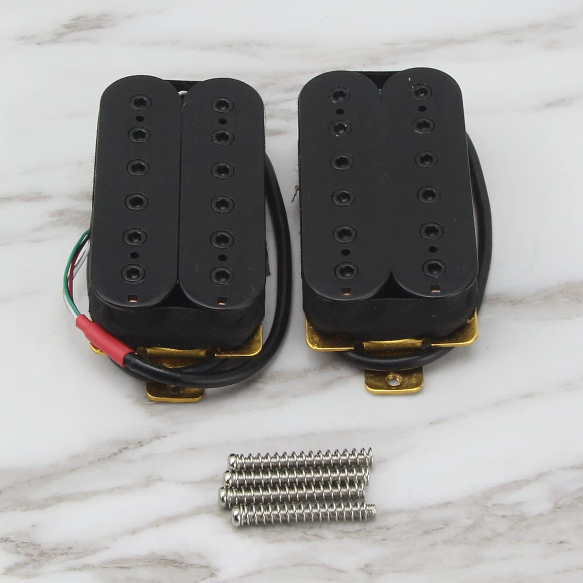 Fleor Neck+Bridge Pickup Set Double Coil Humbucker Pickups For Electric Guitar Pickup Replacement Black