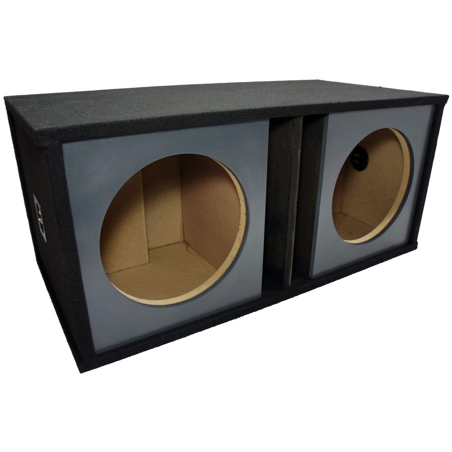 American Sound Connection Car Audio Dual 12'' Slot Vented Paintable Baffle Stereo Sub Box Enclosure