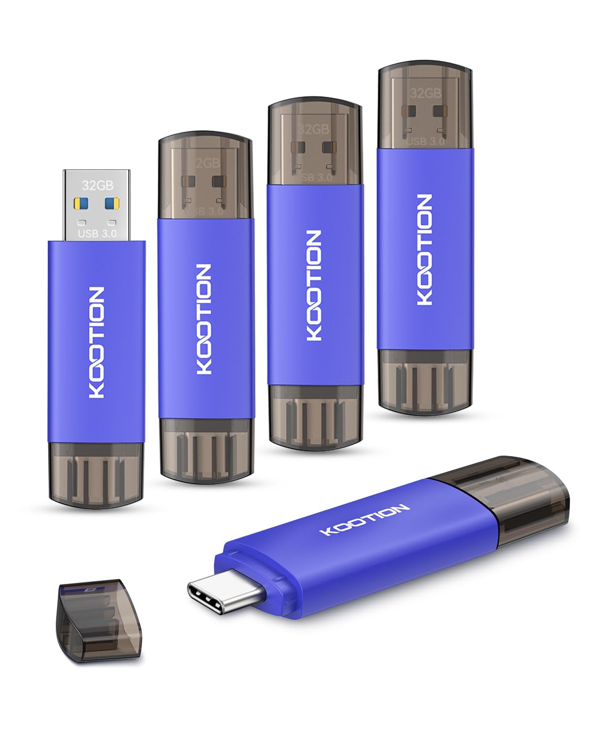 32Gb Type C Flash Drive 5 Pack, Kootion 2 In 1 Usb C Flash Drive Usb A&Usb C 3.0 Dual Drive Otg, Thumb Drive Memory Stick For An