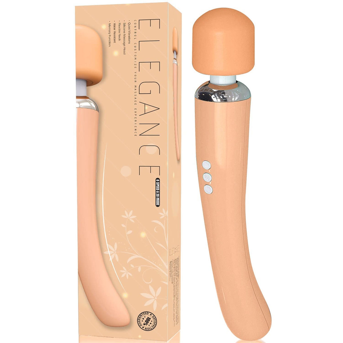 Therapeutic Personal Massager   Handheld Cordless And Powerful Wand   8 Speeds 20 Vibrating Patterns   Usb Rechargeable   Magic