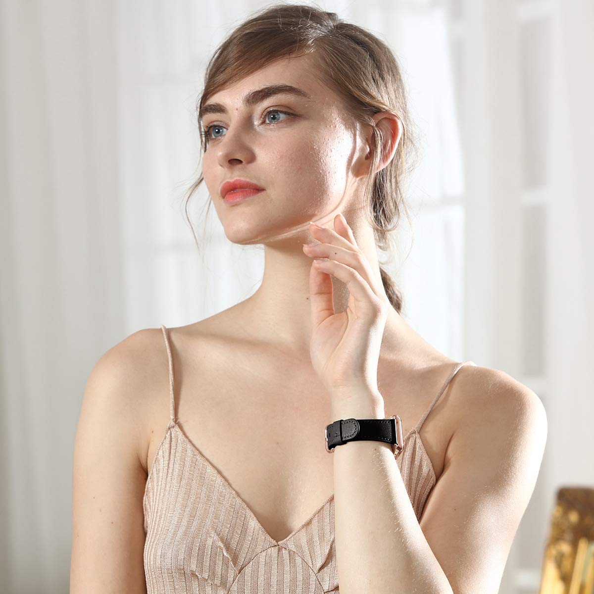 Wfeagl Compatible With Apple Watch Band 49Mm 42Mm 44Mm 45Mm Women, Top Grain Leather Band For Iwatch Ultra Se & Series 9 8 7 6 5