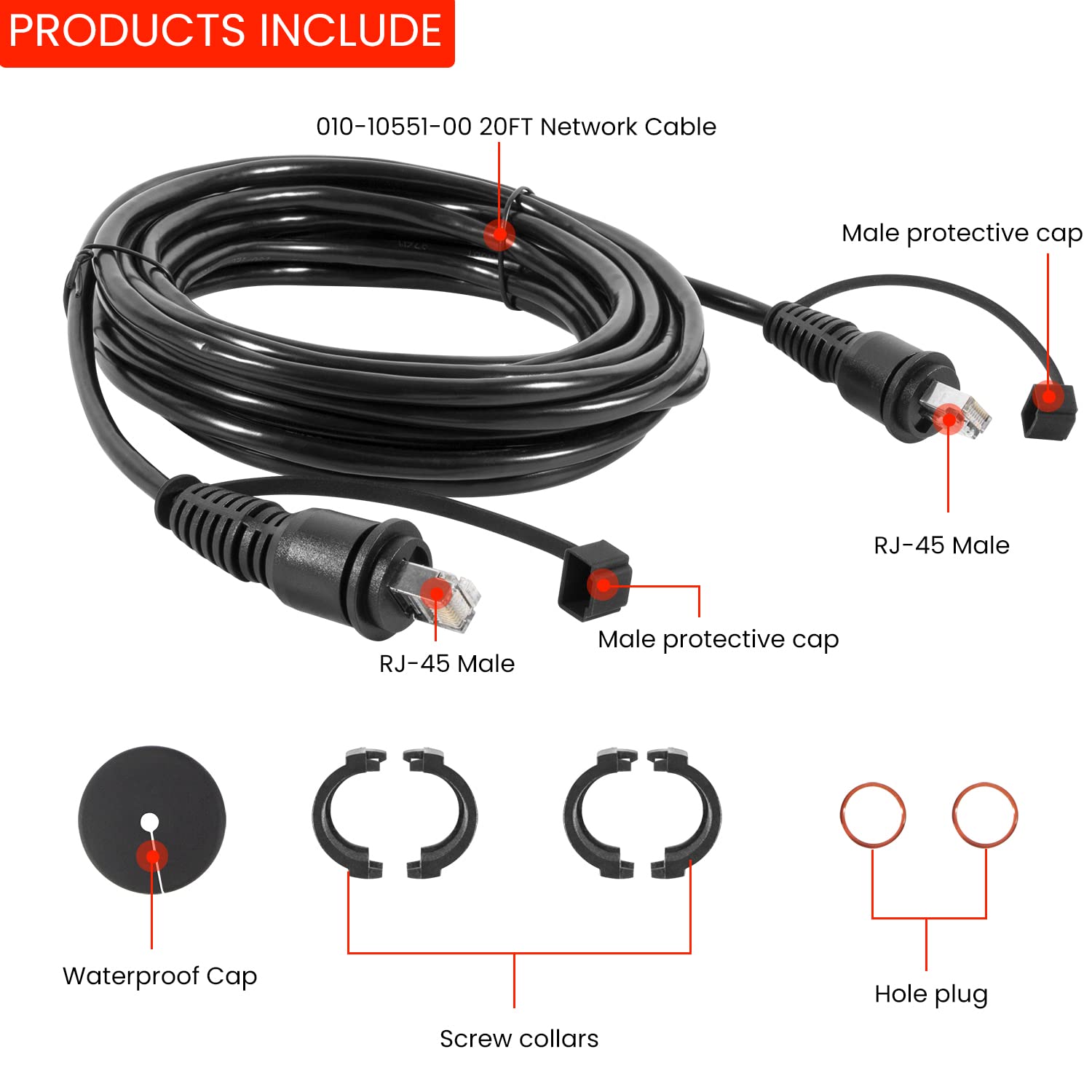 010 10551 00 For Marine Network Cable 20 Foot For Marine Rj45 Compatible With Garmin Navigation Screen Devices