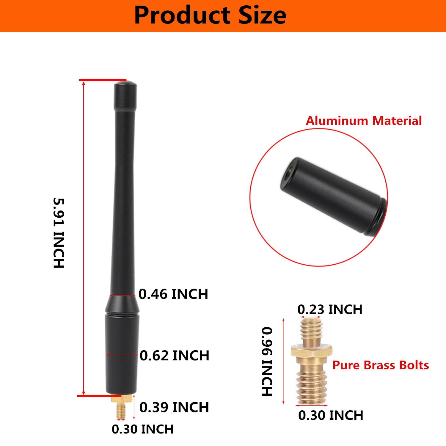 6'' Off Road Short Antenna Upgrade For Jeep Wrangler Jk Jl Jlu Jt Rubicon Sahara Sport 2007 2024 Fm/Am Cb Shorty Antenna Replace