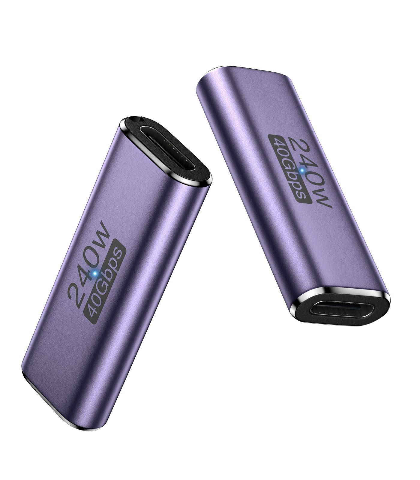 MoKo USB C Female to Female Adapter, USB C Coupler Supporting 240W Fast Charging/40Gbps Data Transfer, USB Type C Extender with 8K@60Hz Video for MacBook, iPad, Thunderbolt 4/3 2 Pack