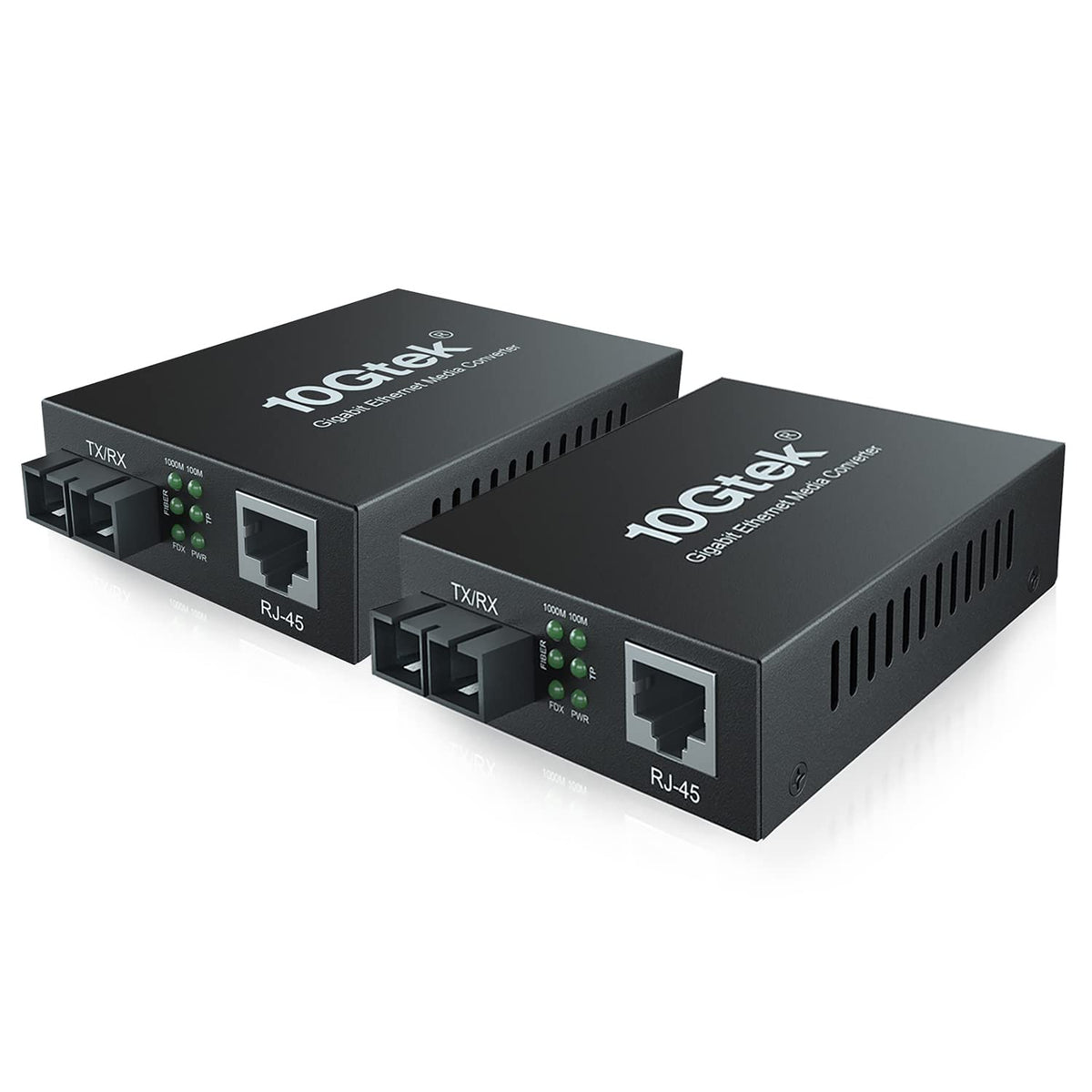 A Pair Of Gigabit Single Mode Fiber To Ethernet Media Converter, Dual Sc Fiber, Built In Sfp Lx Module, 1310Nm, Smf, Up To 20 Km