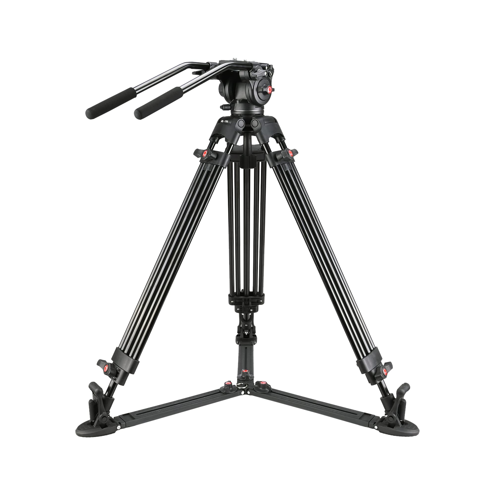 Magicline 68.7 Inch Heavy Duty Aluminum Video Camera Tripod With Fluid Head, 2 Pan Bar Handles, Adjustable Ground Spreader,Qr Pl