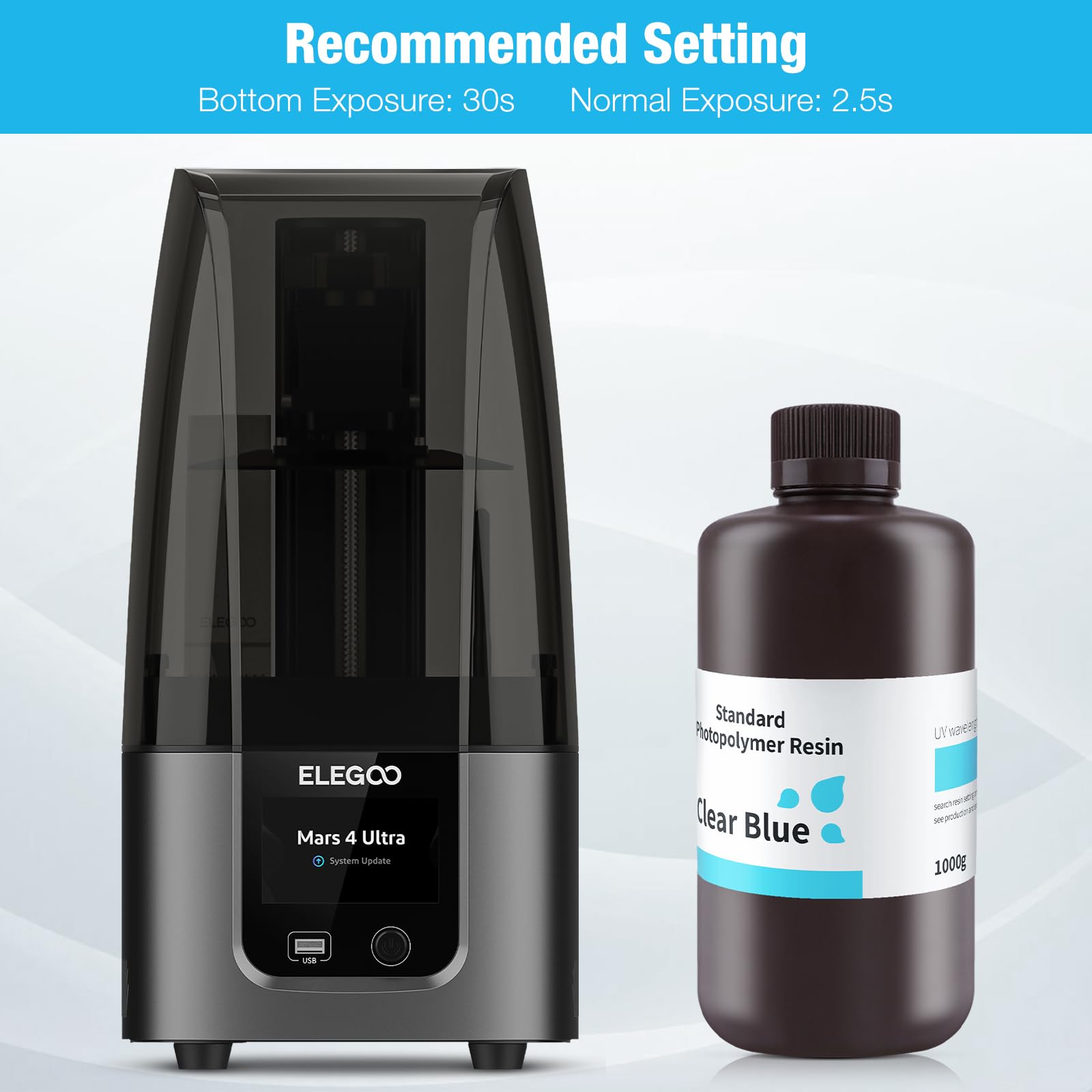 Elegoo 3D Printer Resin 405Nm Lcd Fast Uv Curing Standard Resin Photopolymer Resin High Precision Non Toxic Low Odor For Dlp/Lcd