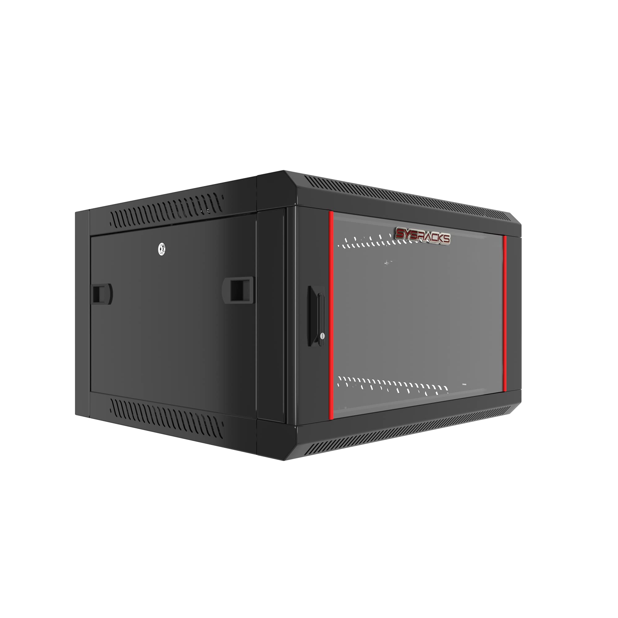 Wall Mount Server Rack Cabinet Locking Computer Cabinet Network Enclosure For Electronics Security Audio Video Av Equipment Data Rack 24 Inch Depth Server Cabinet (9U)