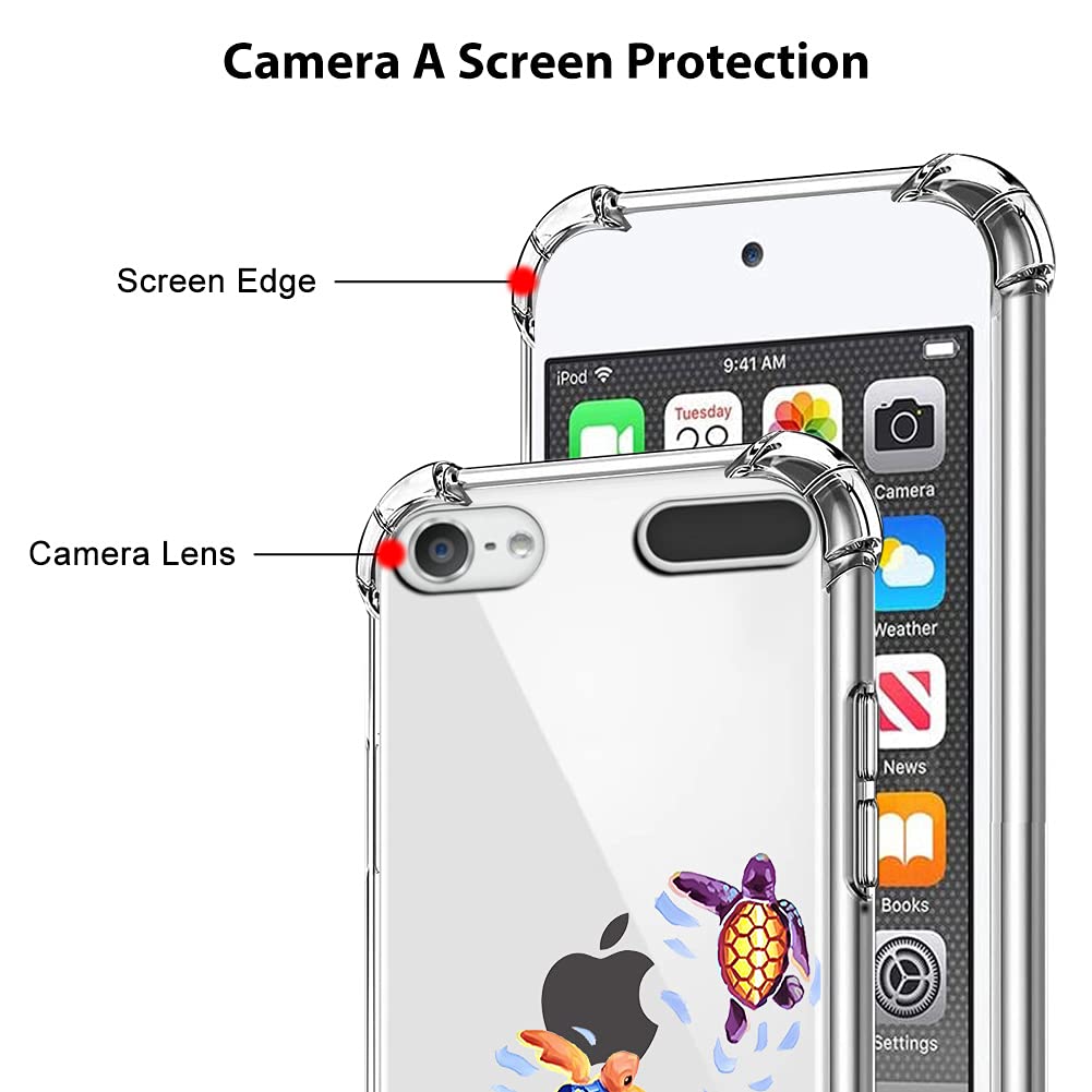 Ziye Compatible With Ipod Touch 7Th Generation Case,Ipod Touch 6 5 Case Clear,[Screen Protector] Shockproof Protective Case For