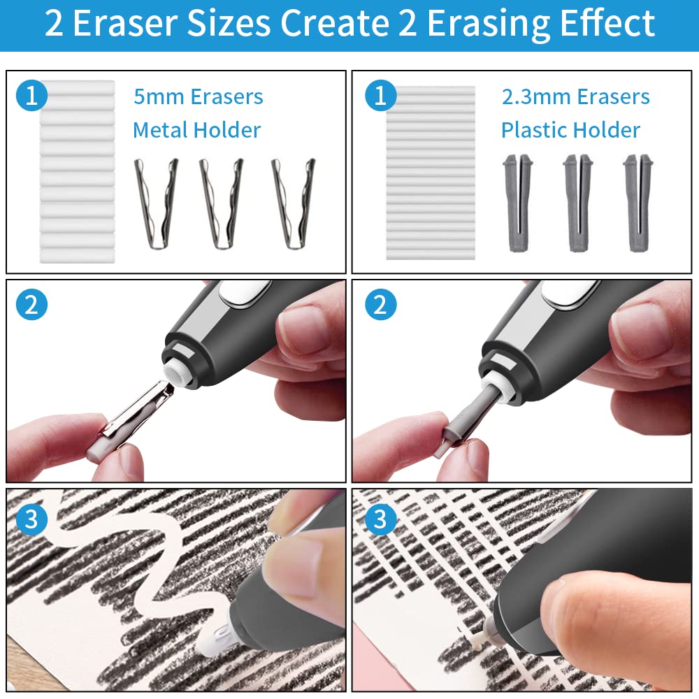 Afmat Electric Eraser, Electric Eraser Kit For Artists,140 Eraser Refills, Rechargeable Electric Erasers For Drafting, Electric