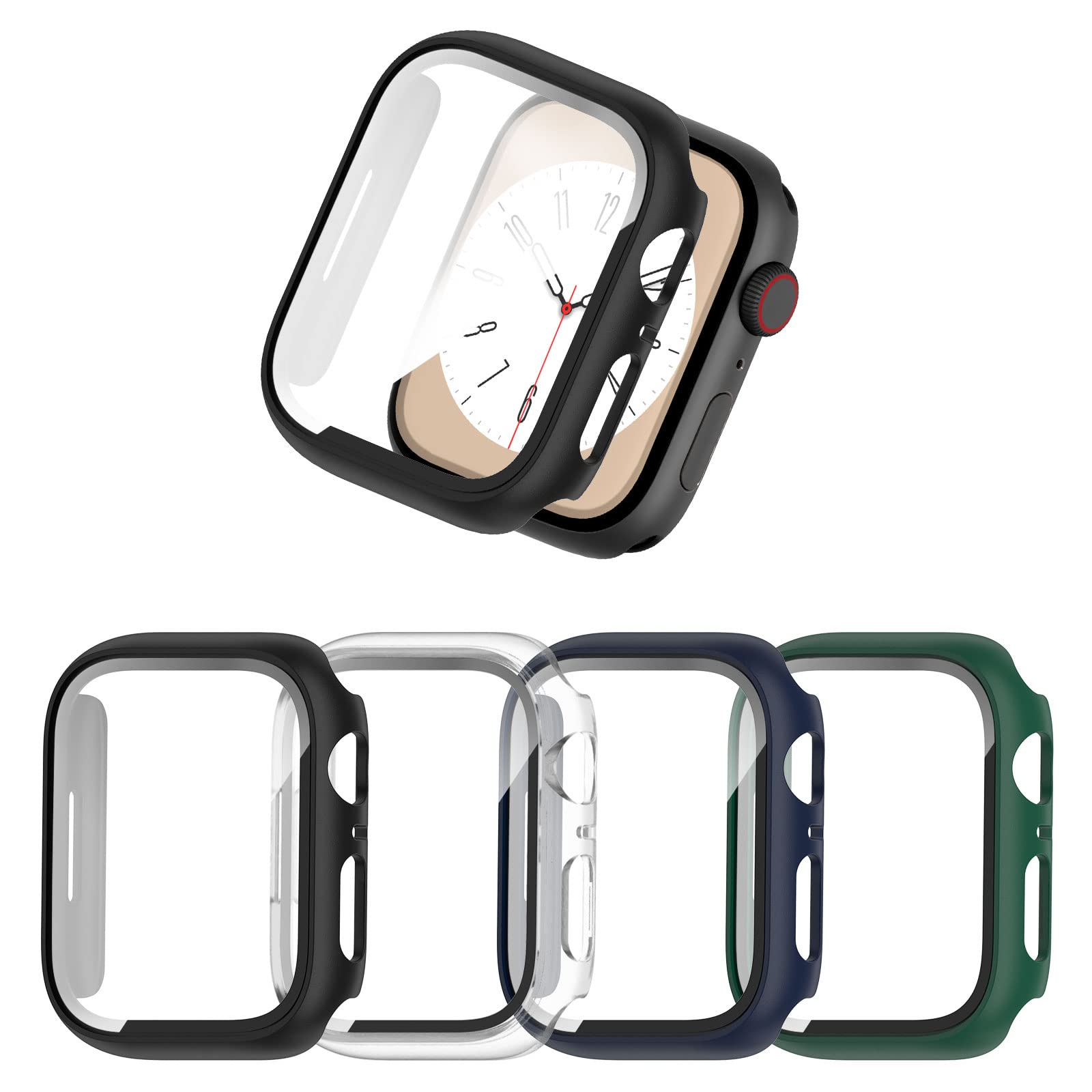 Commuter (4 Pack) Commuter For Apple Watch 8 Apple Watch 7 Screen Protector 41Mm, Hard Pc Ultrathin Protective Face Cover Built 