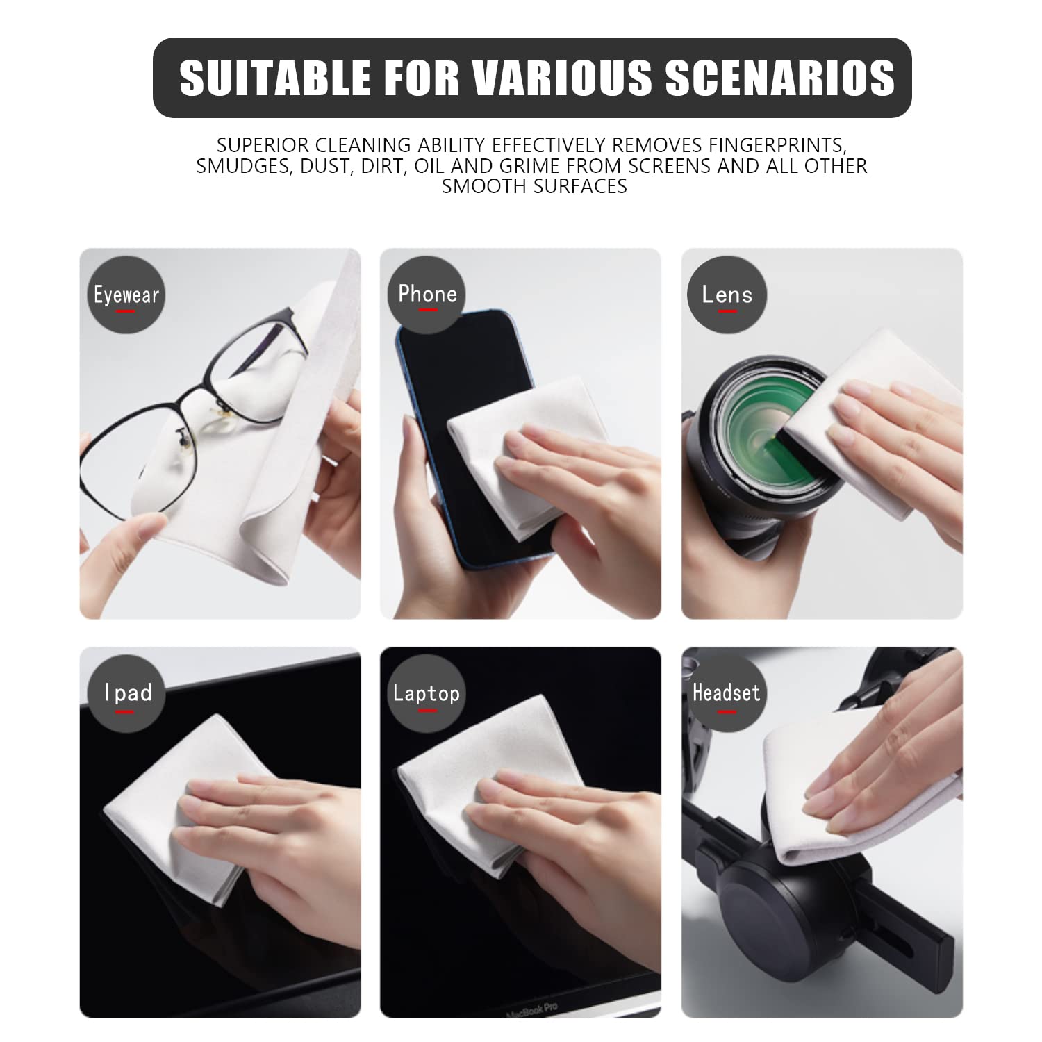 2 Pack Microfiber Liner Cleaning Cloth For 15 15.6 16'' Hp/Dell/Lenovo/Asus/Acer/Samsung/Msi/Lg, Etc With 15 16 Inch Laptops Wit