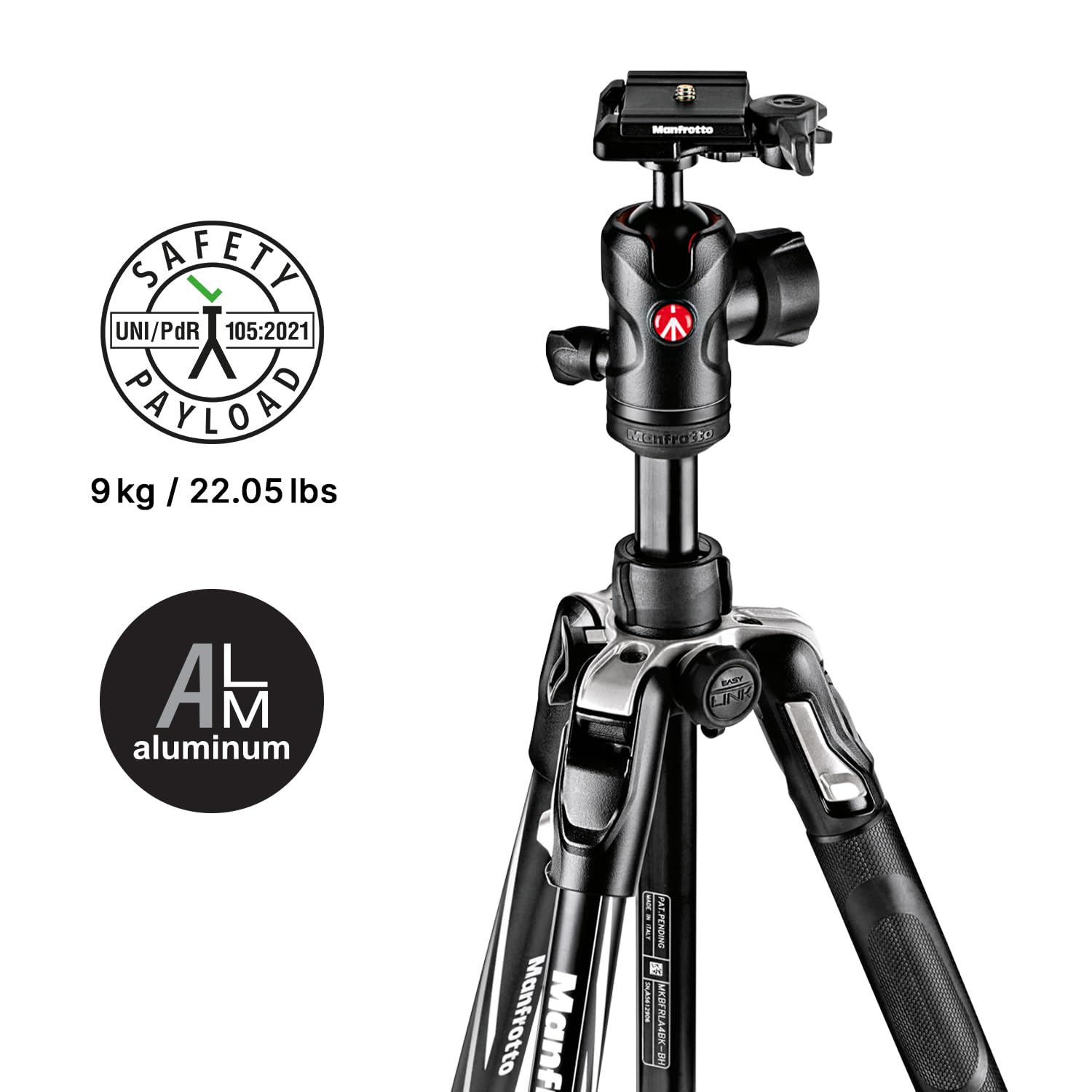 Manfrotto Befree Advanced Lever 4 Section Aluminum Travel Tripod With Ball Head, Black