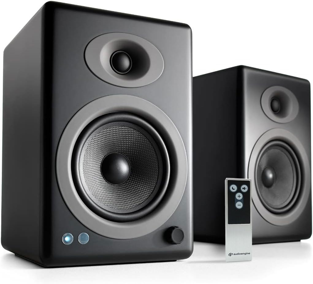 Audioengine Bookshelf Speakers   A5 150W Bluetooth Powered Speakers For Home Theaters And Studios