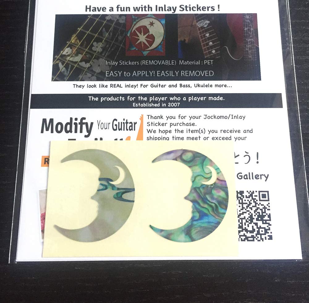 Crescent Moon Set Inlay Sticker Decals Guitar & Bass