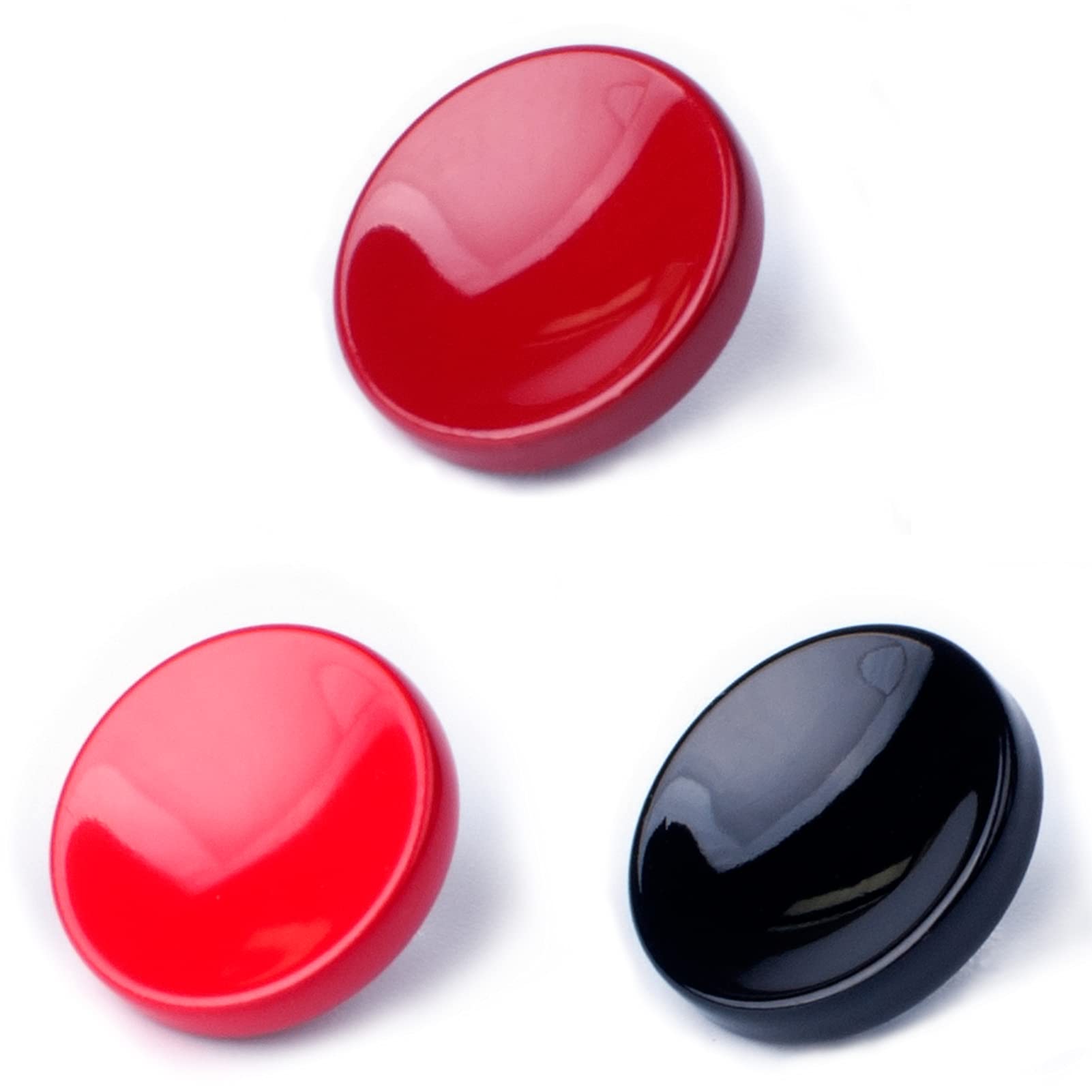 Vko Metal Soft Shutter Release Button,Delicate Camera Shutter Button Black Red Dark Red 11Mm Concave Surface(3 Pack)