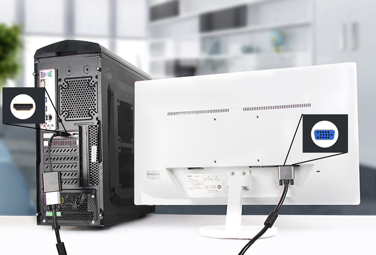 Honshen Hdmi To Vga 1080P Hdmi Male To Vga Female Video Converter Adapter Cable For Pc Laptop Hdtv Projectors And Other Hdmi Inp