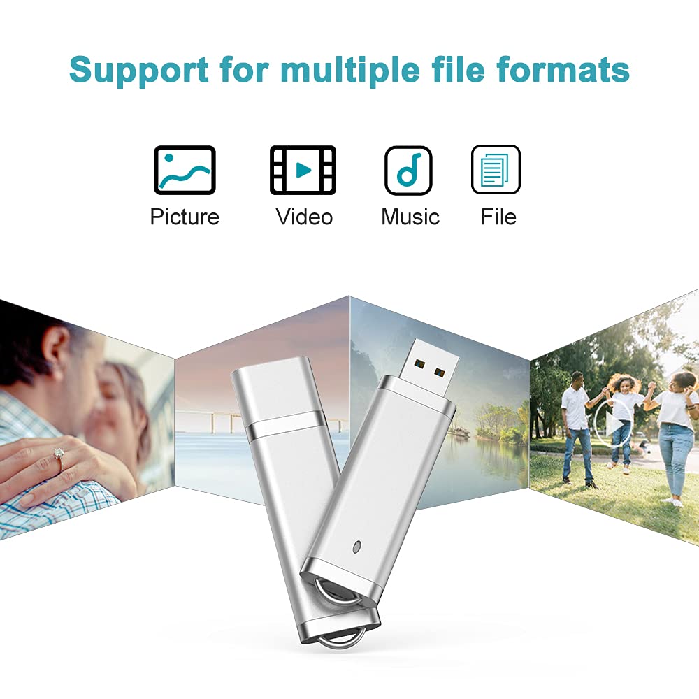 Kexin 10 Pack 32 Gb Flash Drive 32Gb Usb Flash Drive Thumb Drive Usb2.0 Metal Pen Shape Memory Stick Silver 10 Pack