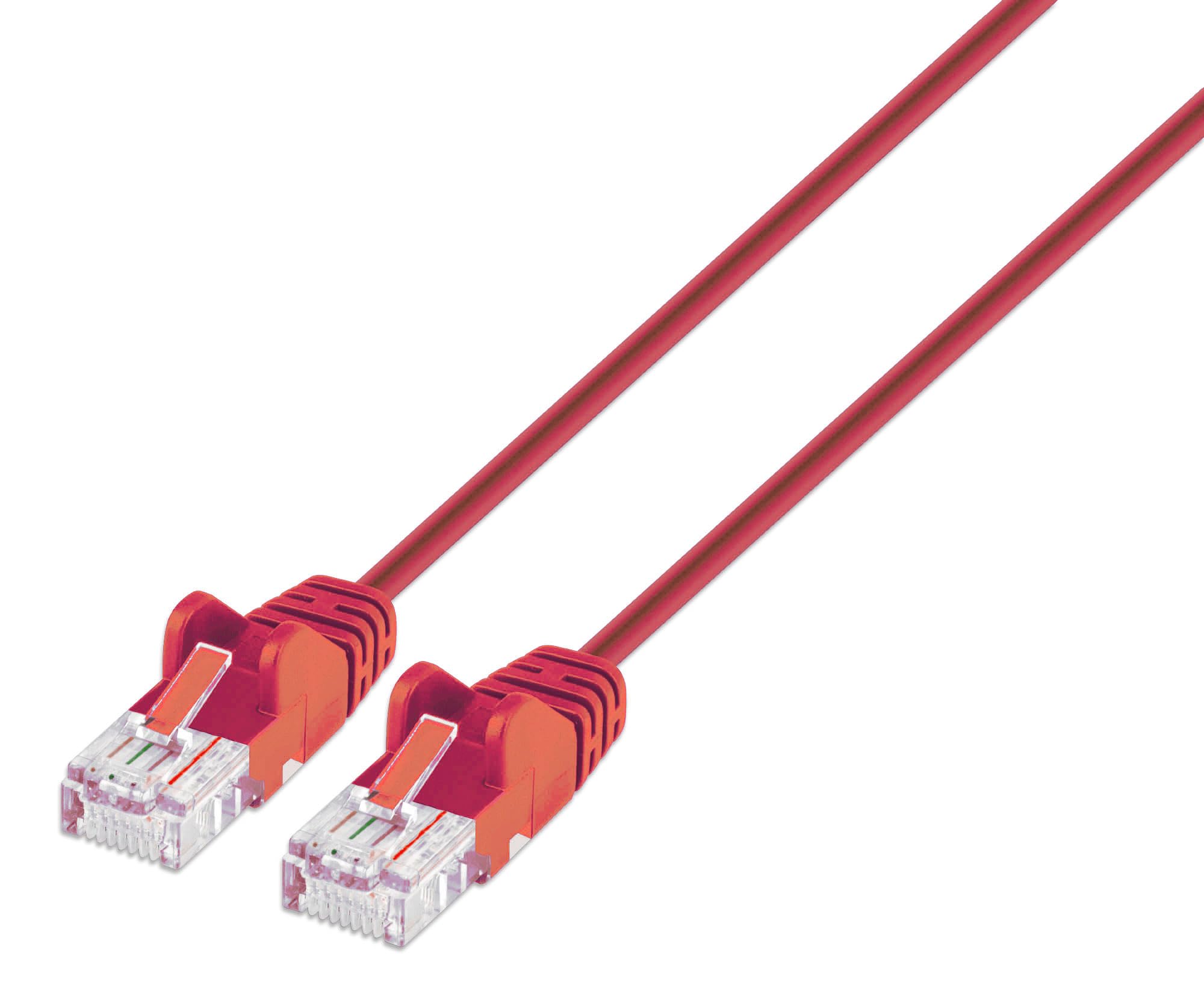 Cat6 U/Utp Slim Network Patch Cable, 10 Ft., Red