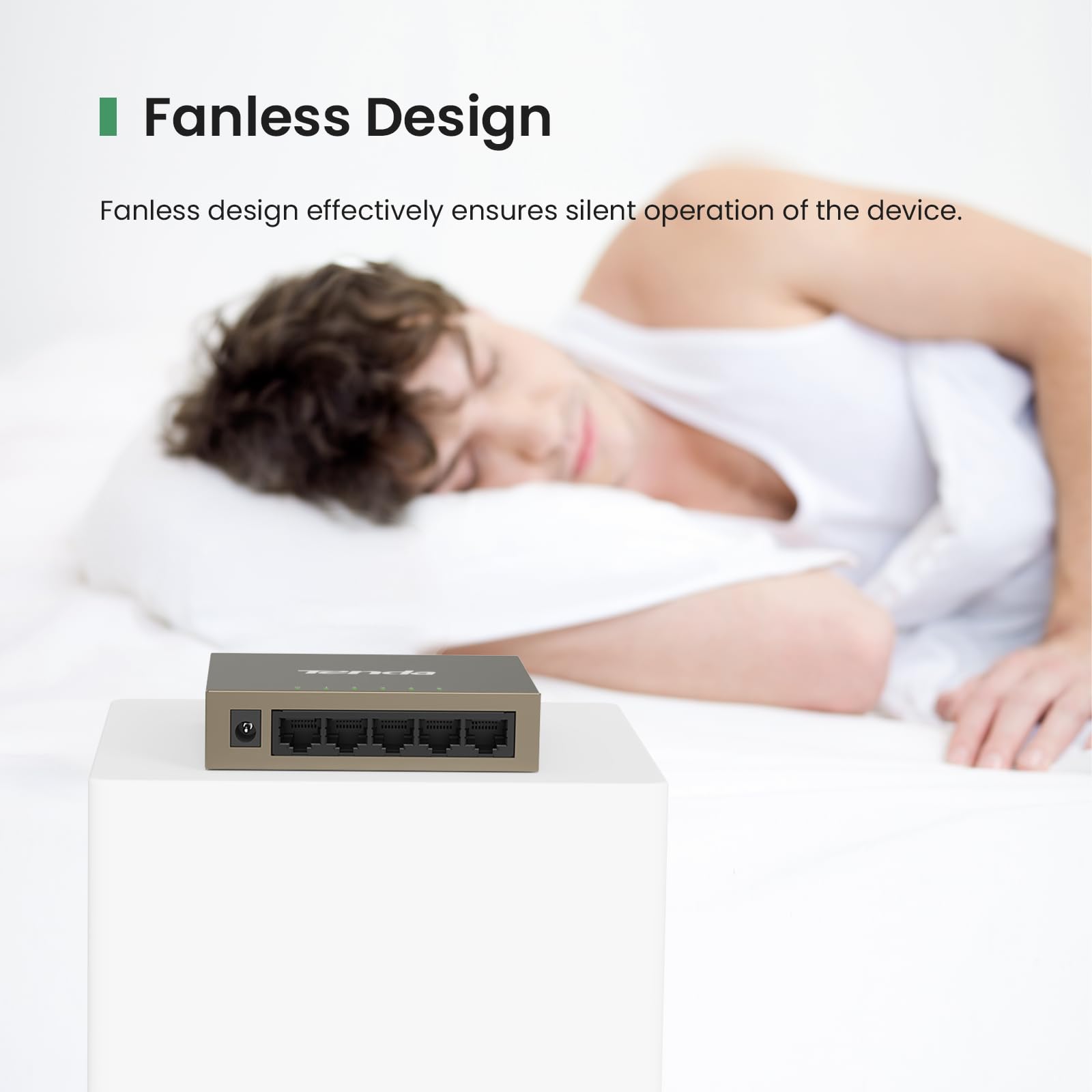 Tenda Tef1005D, 5 Port 10/100Mbps Fast Ethernet Unmanaged Switch, Network Hub, Ethernet Splitter, Plug & Play, Fanless Metal Des