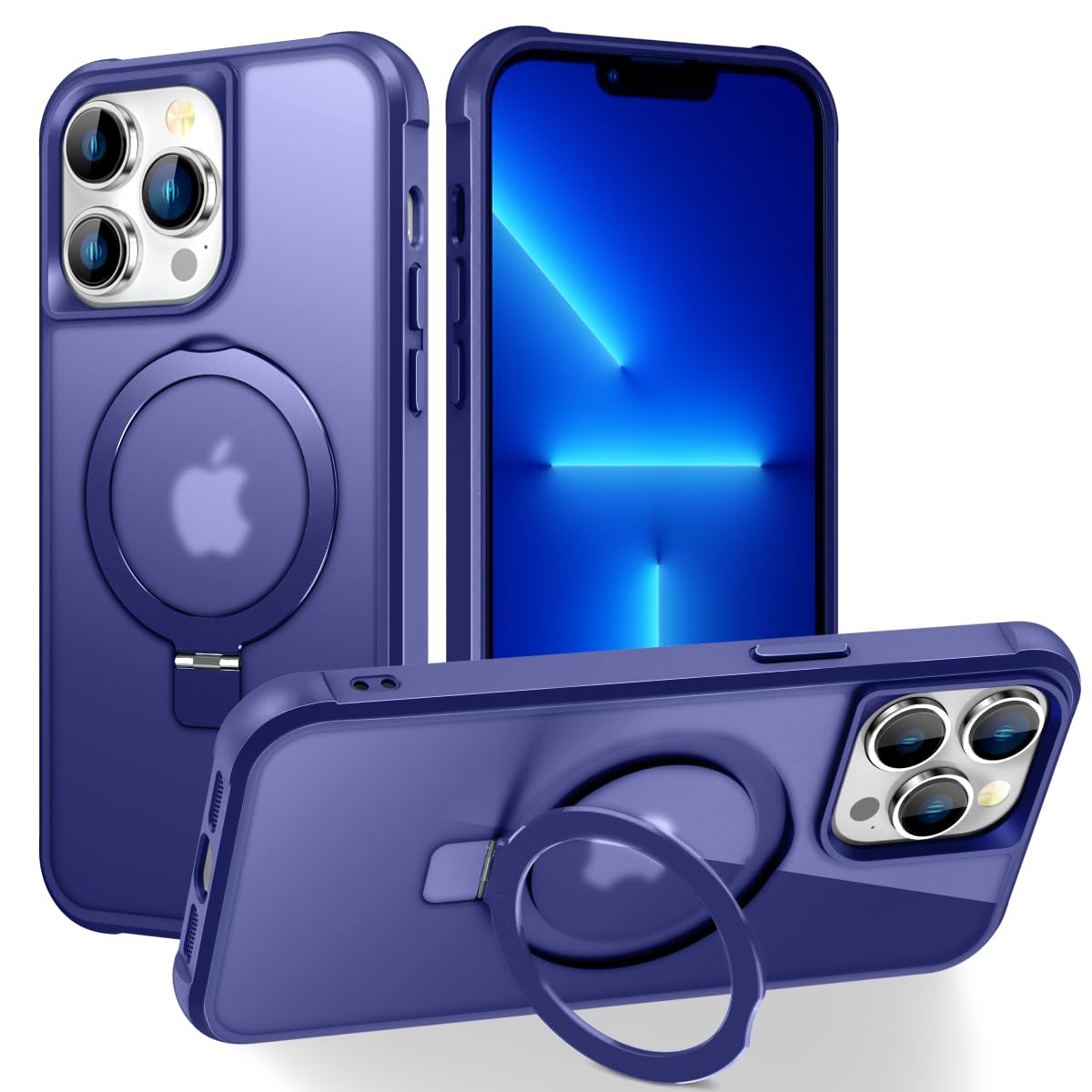Chaofeng Magnetic Compatible With Iphone 13 Pro Case With Stand [Military Grade Drop Tested][Compatible With Magnet] Ring Transl