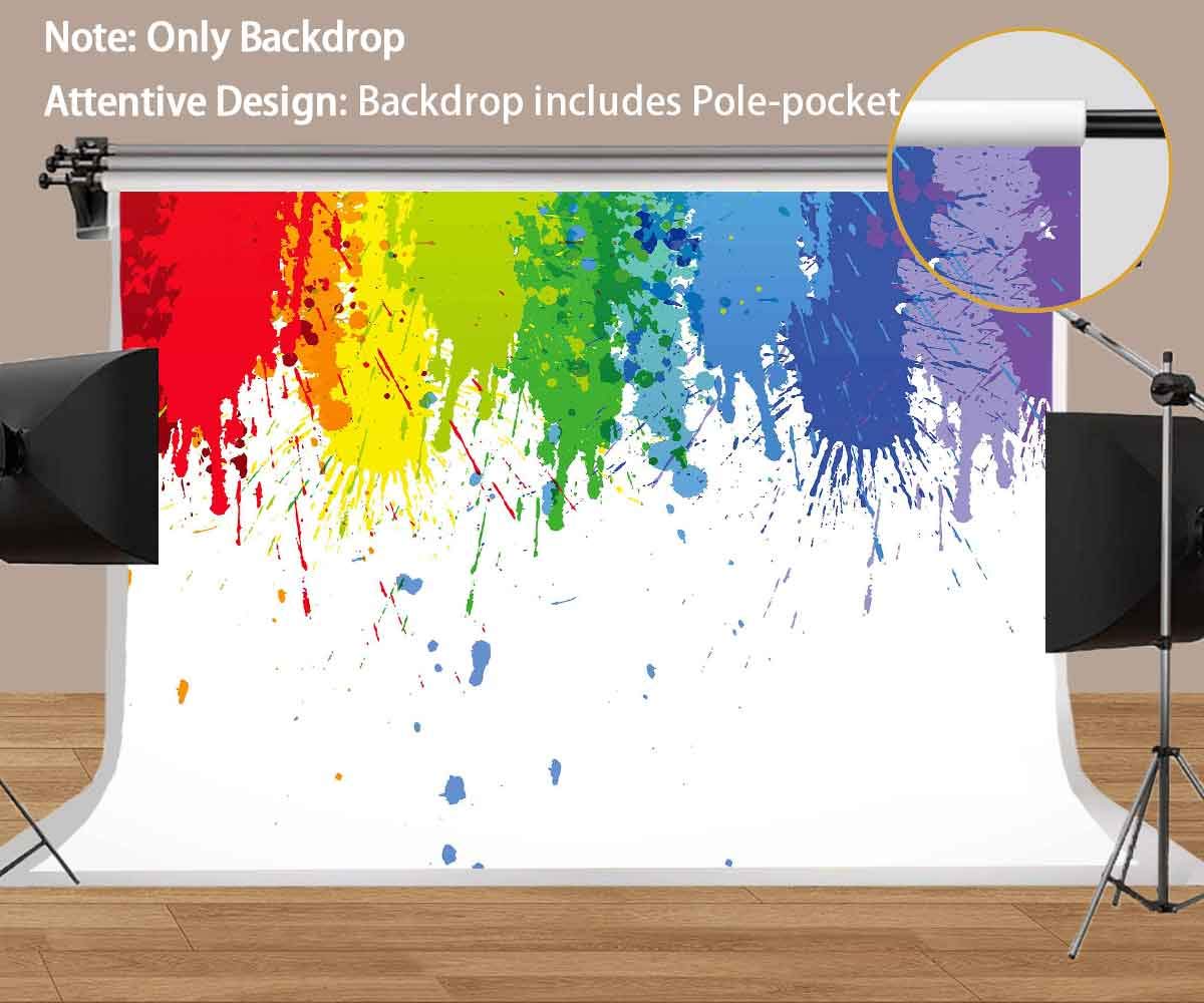 Paint Splatter Backdrop For Party Painting Art Party Decorations Meetsioy 7X5Ft Abstract Cartoon Painting Photography Background